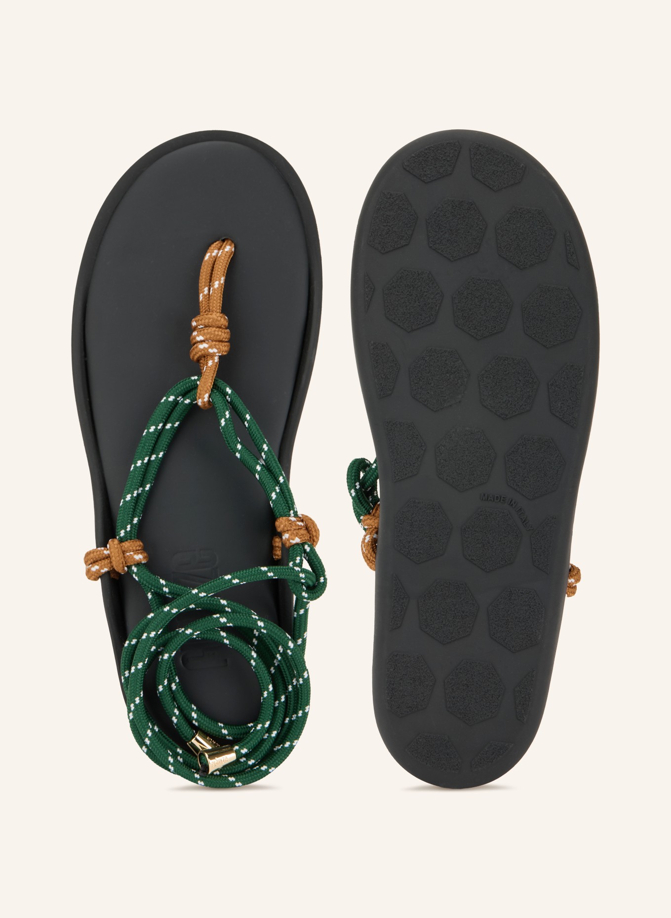 Flòwze Klapki FLÒ TWIN: ZIELONY / BRĄZOWY / CZARNY