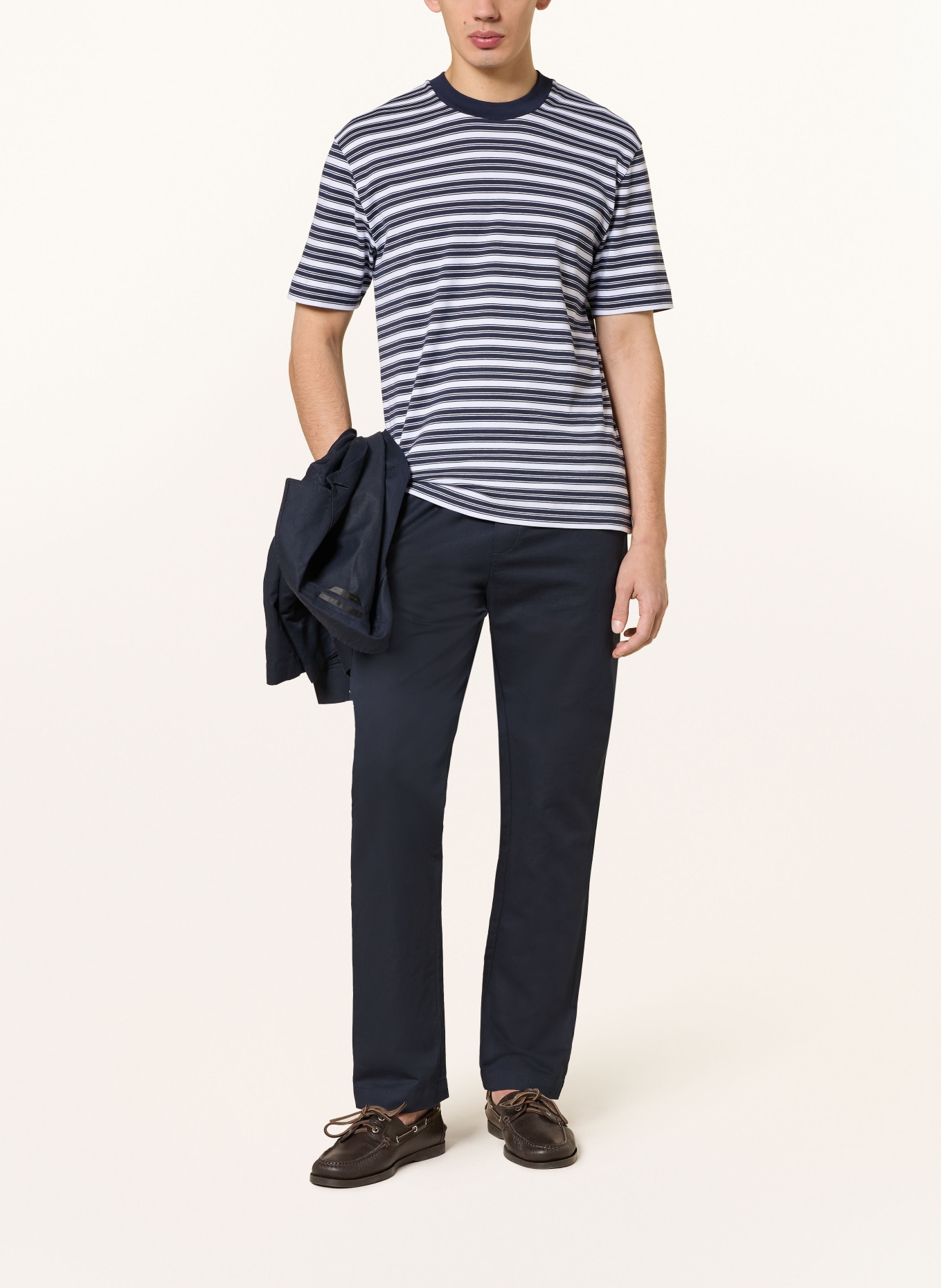 Sunspel T-Shirt: DUNKELBLAU / WEISS