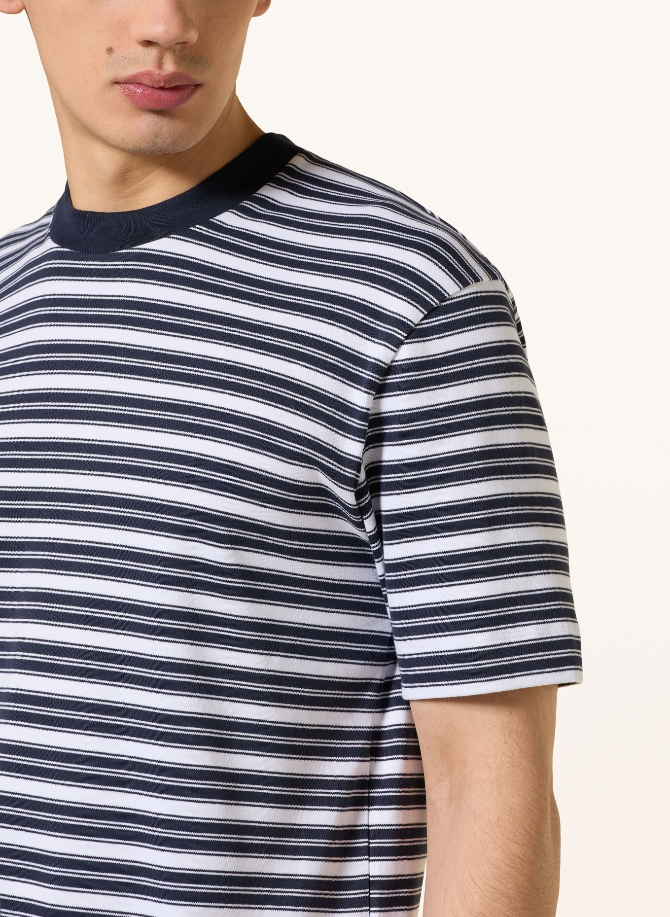 Sunspel T-Shirt: DUNKELBLAU / WEISS