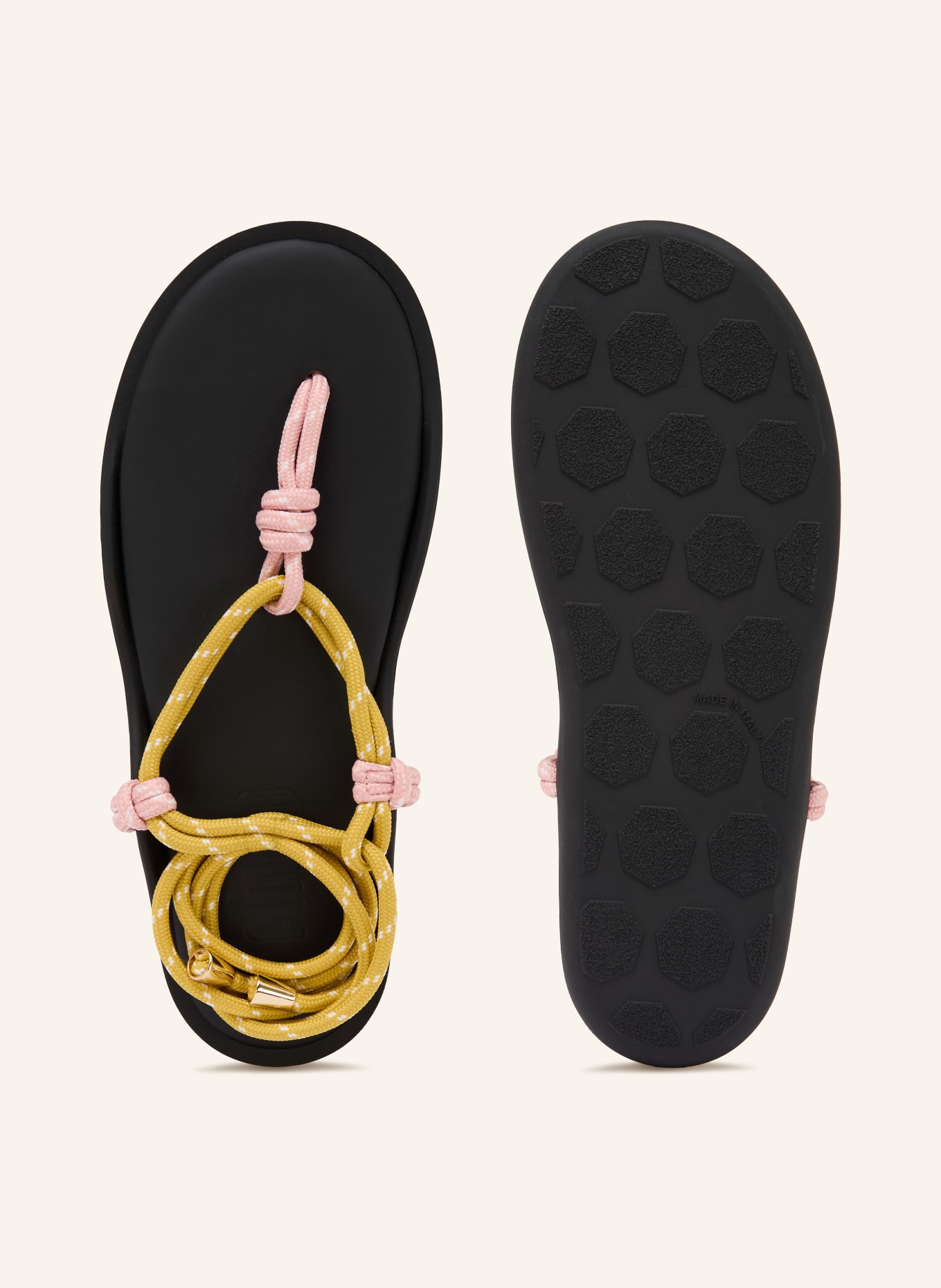 Flòwze Klapki FLÒ: CIEMNOŻÓŁTY / RÓŻOWY