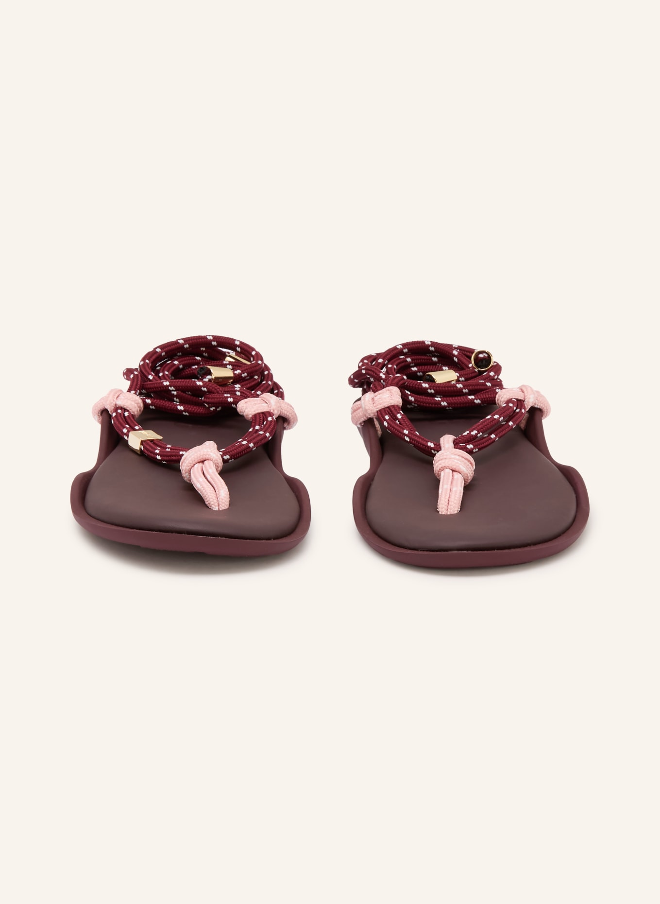 Flòwze Klapki FLÒ: CIEMNOCZERWONY / RÓŻOWY