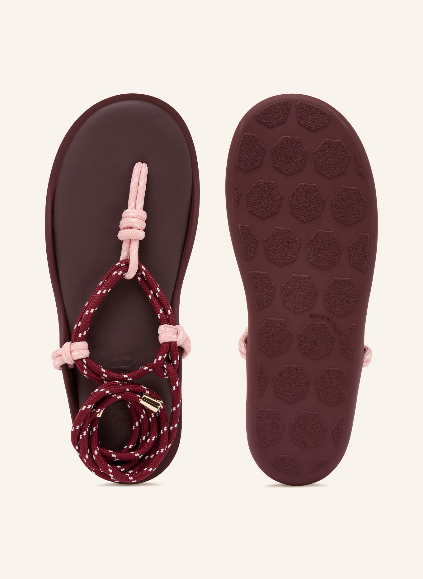 Flòwze Klapki FLÒ: CIEMNOCZERWONY / RÓŻOWY