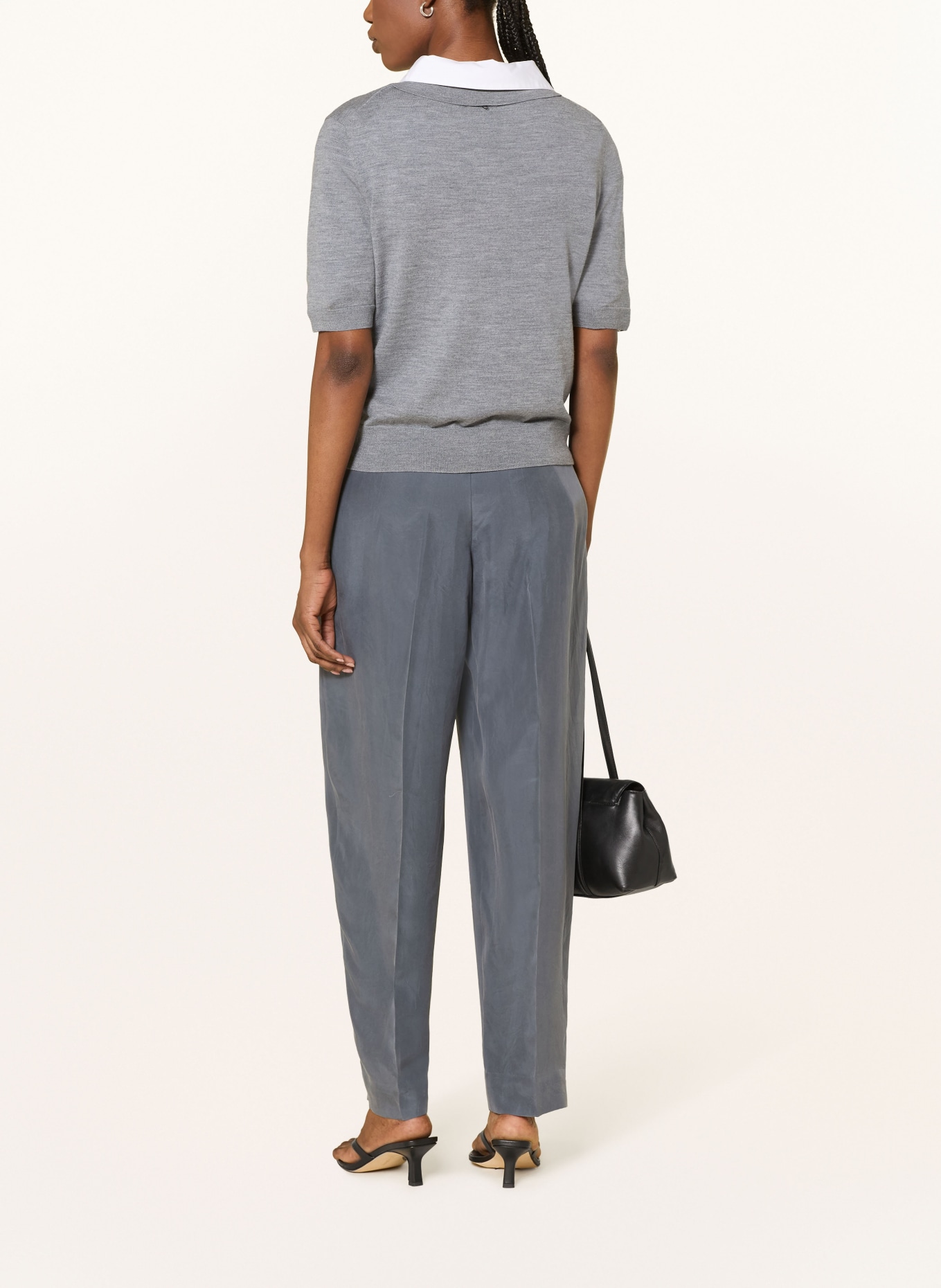 COS Zijden broek: DONKERGRIJS