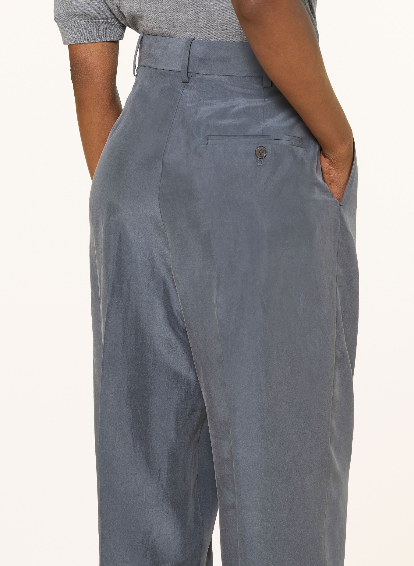 COS Zijden broek: DONKERGRIJS