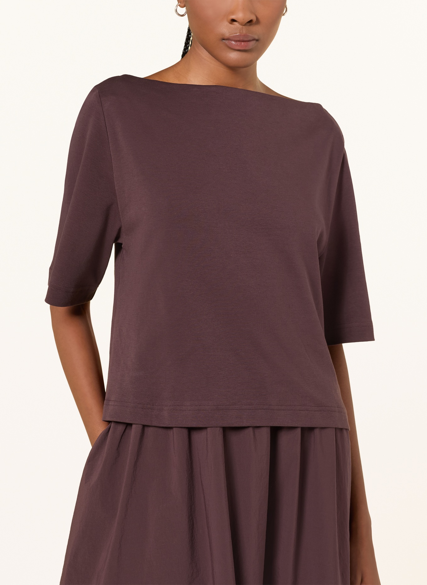 COS Šaty z kombinace materiálů: TMAVĚ HNĚDÁ