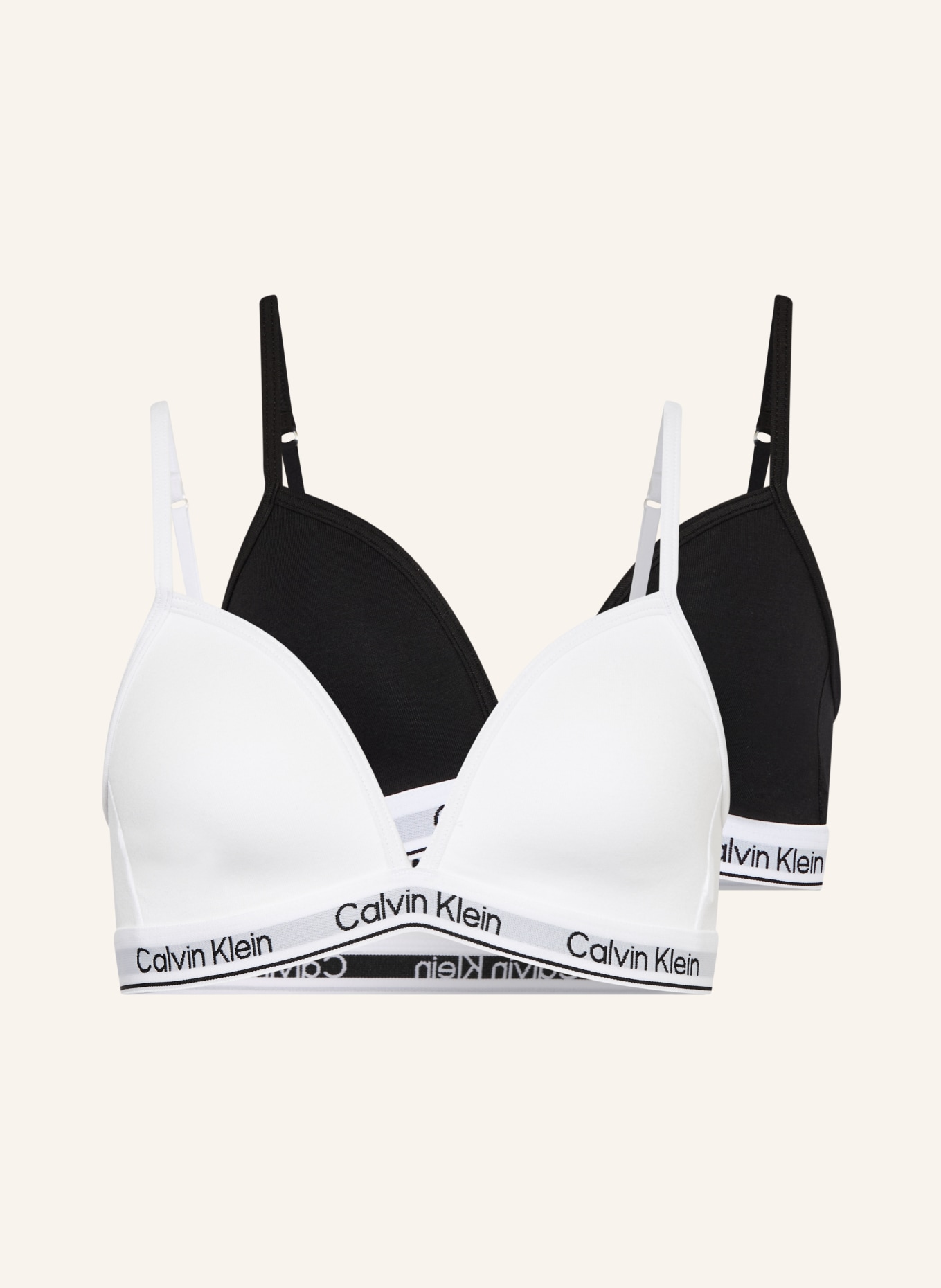 Calvin Klein Bustier podprsenka ICON COTTON STRETCH, 2 kusy v balení: BÍLÁ / ČERNÁ