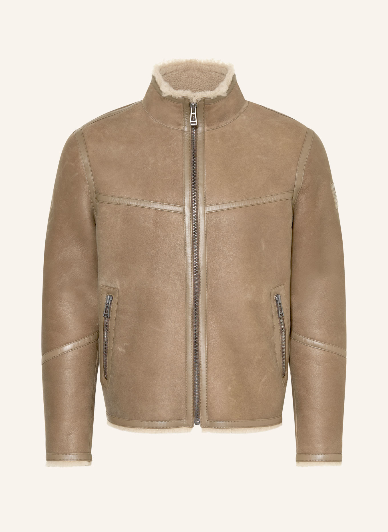BELSTAFF Lederjacke HIGHLAND: BRAUN / BEIGE