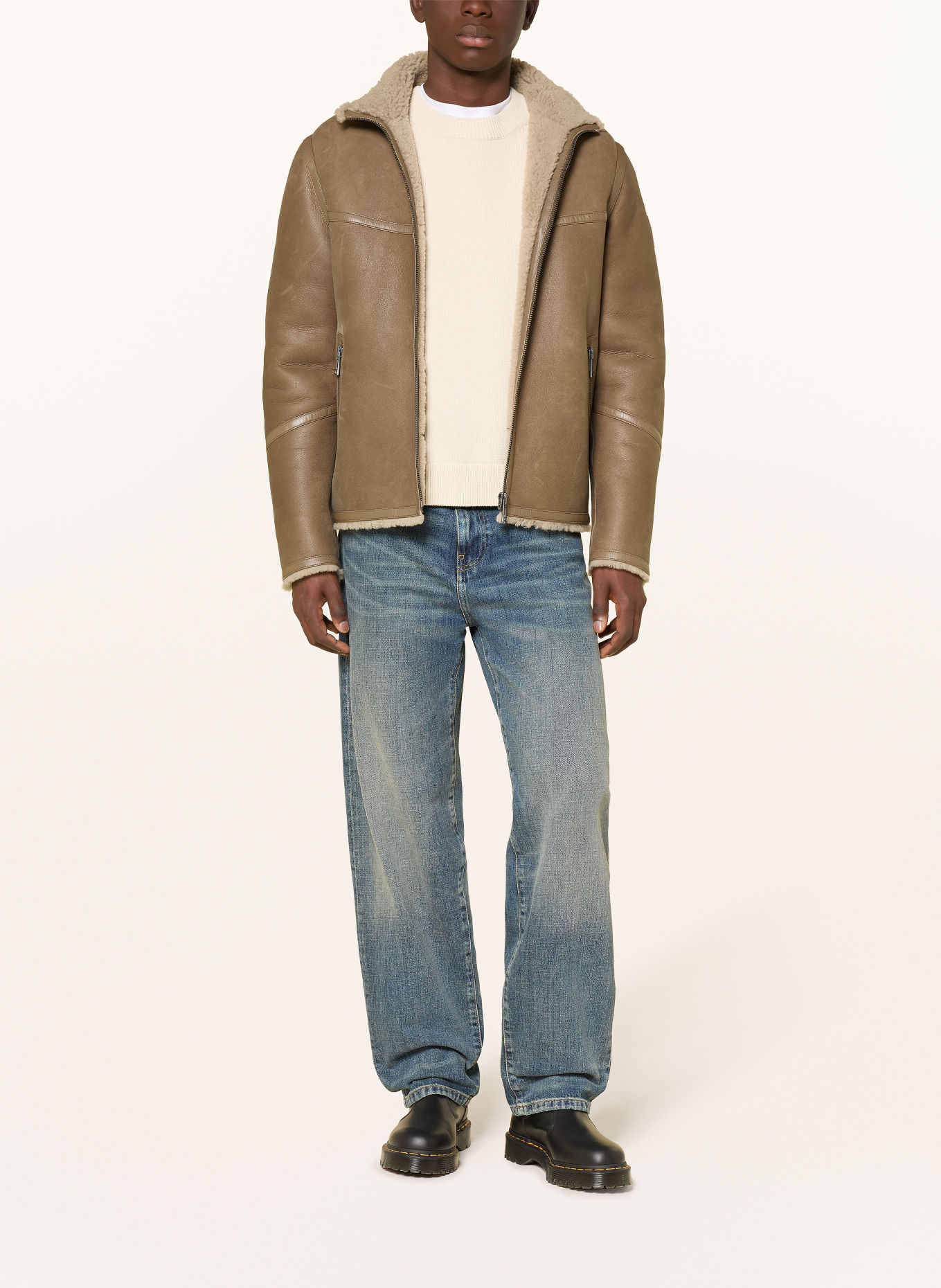 BELSTAFF Lederjacke HIGHLAND: BRAUN / BEIGE