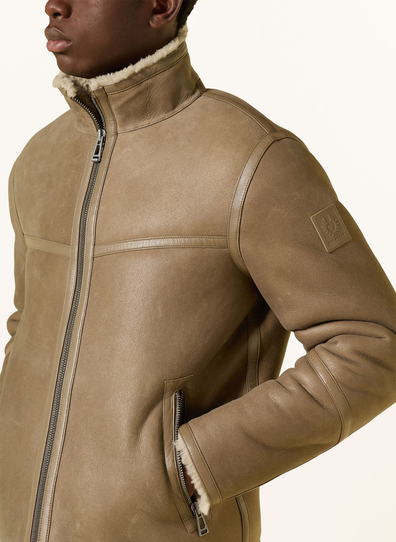 BELSTAFF Lederjacke HIGHLAND: BRAUN / BEIGE
