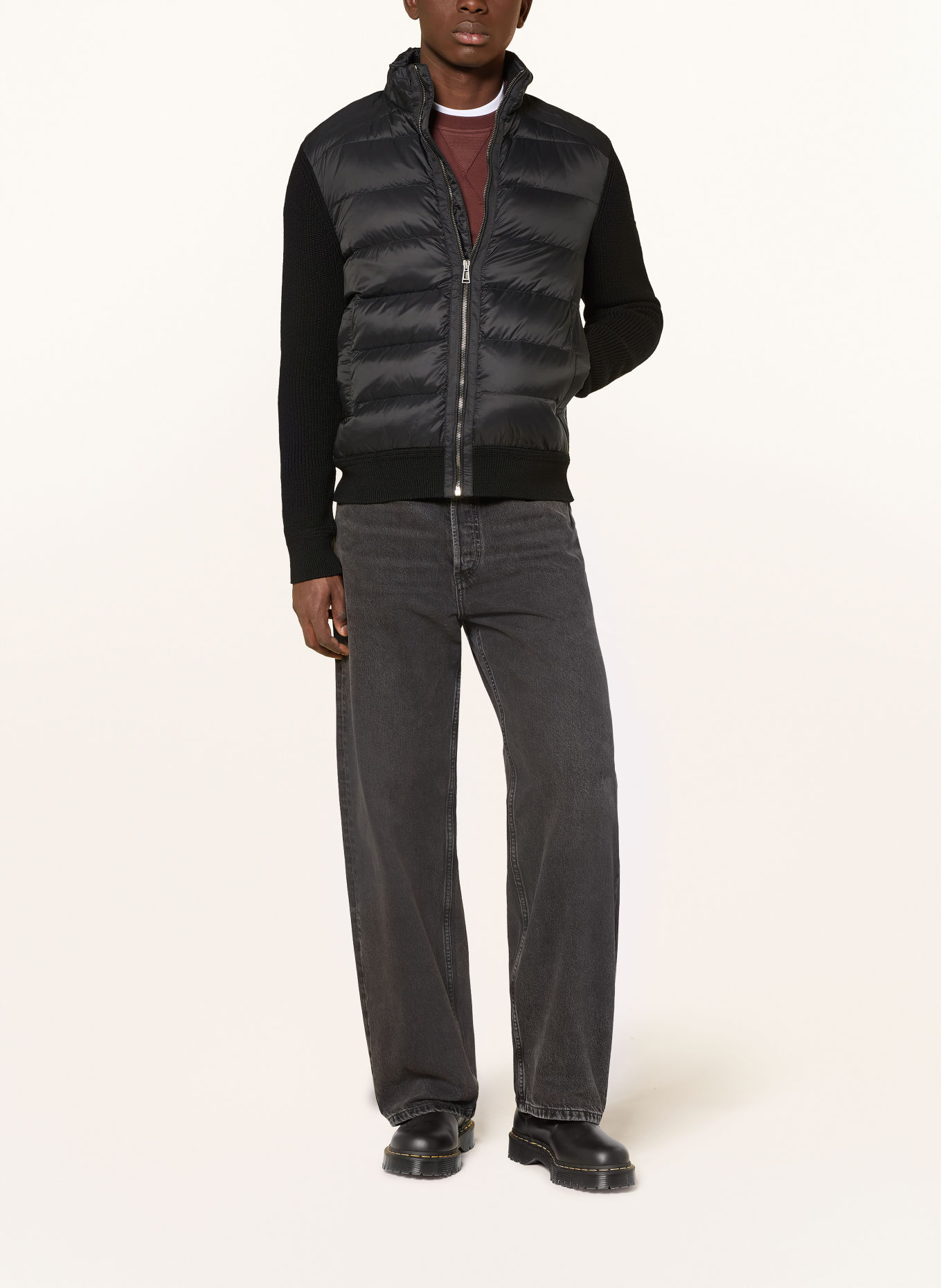 BELSTAFF COMPOUND lightweight down jacket in a blend of materials: BLACK