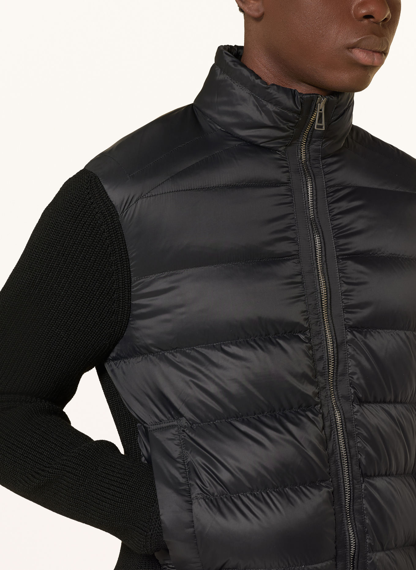 BELSTAFF COMPOUND lightweight down jacket in a blend of materials: BLACK