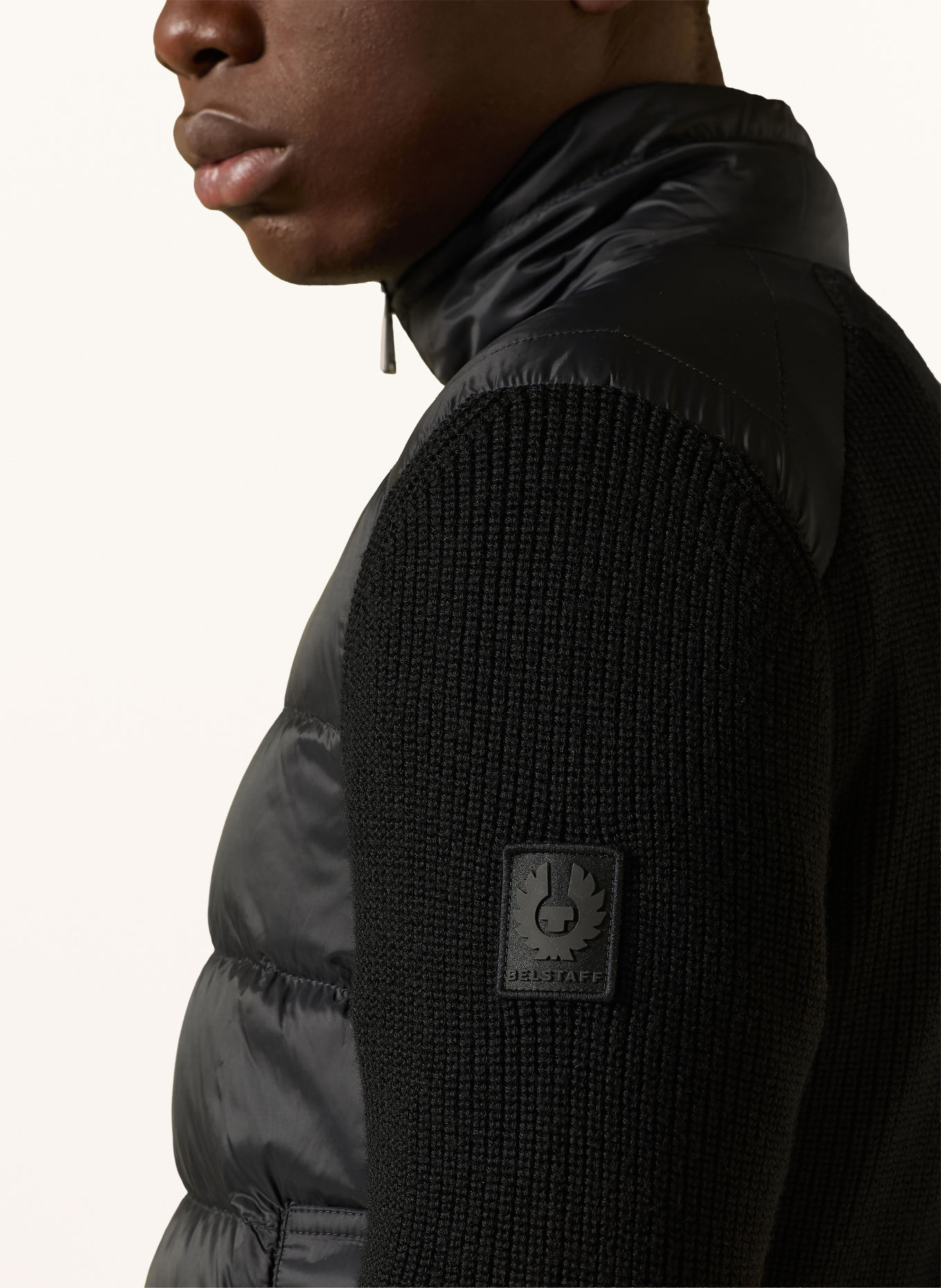 BELSTAFF COMPOUND lightweight down jacket in a blend of materials: BLACK