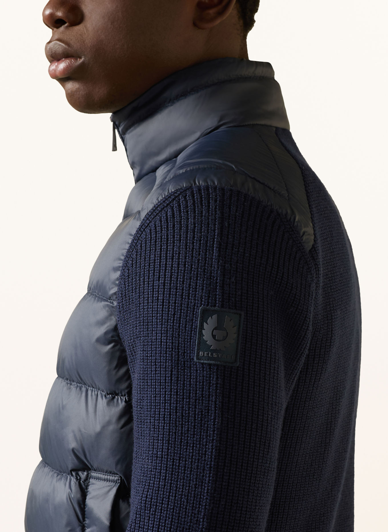 BELSTAFF COMPOUND lightweight down jacket in a blend of materials: DARK BLUE