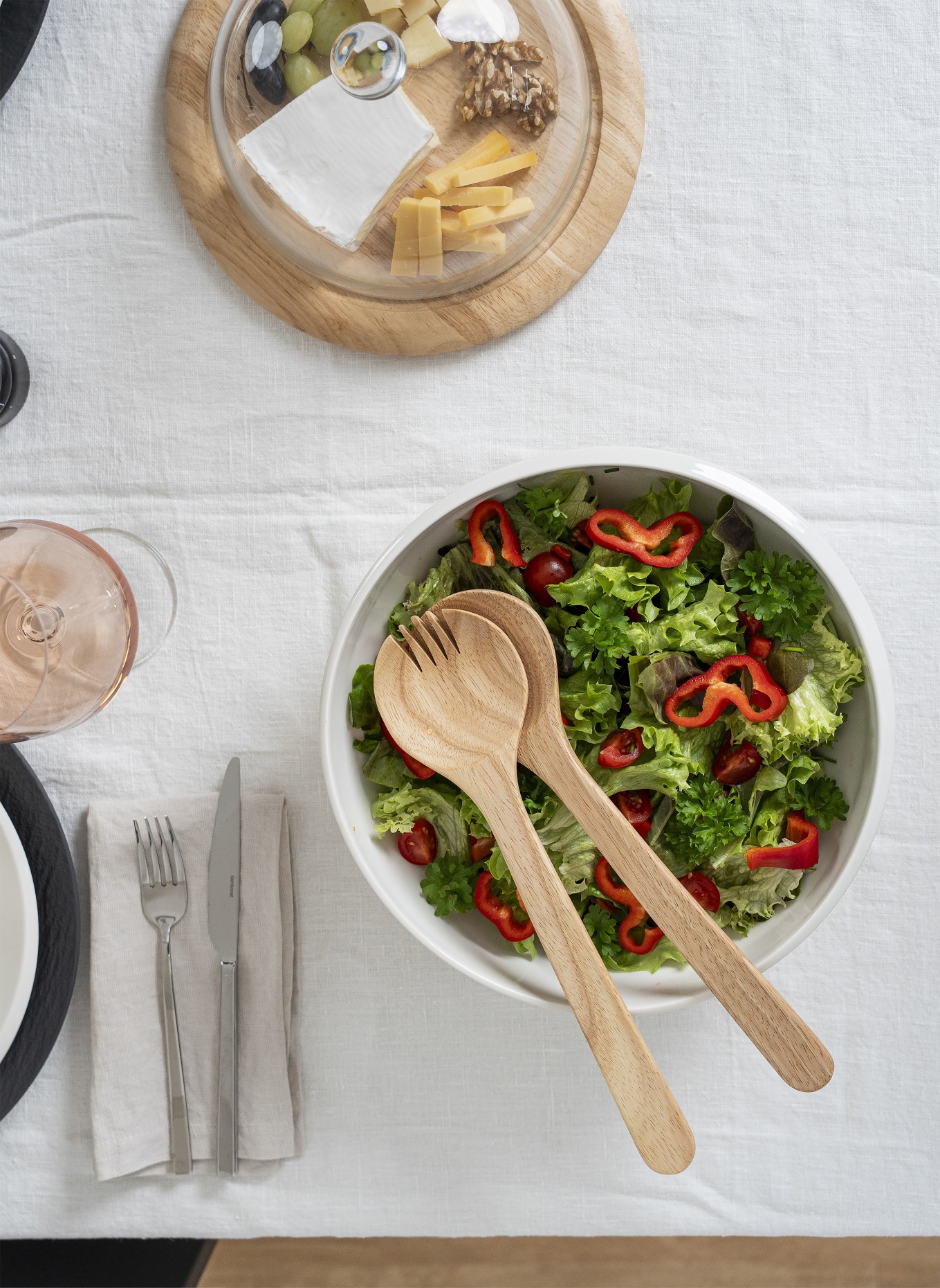 CONTINENTA 2-częściowy zestaw sztućców do sałatek: JASNOBRĄZOWY