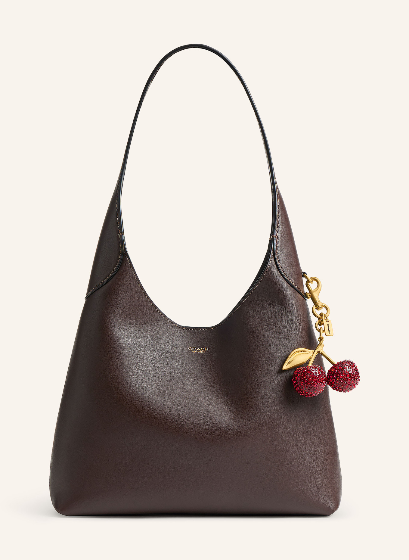 COACH Sleutelhanger met sierstenen: ROOD / GOUD