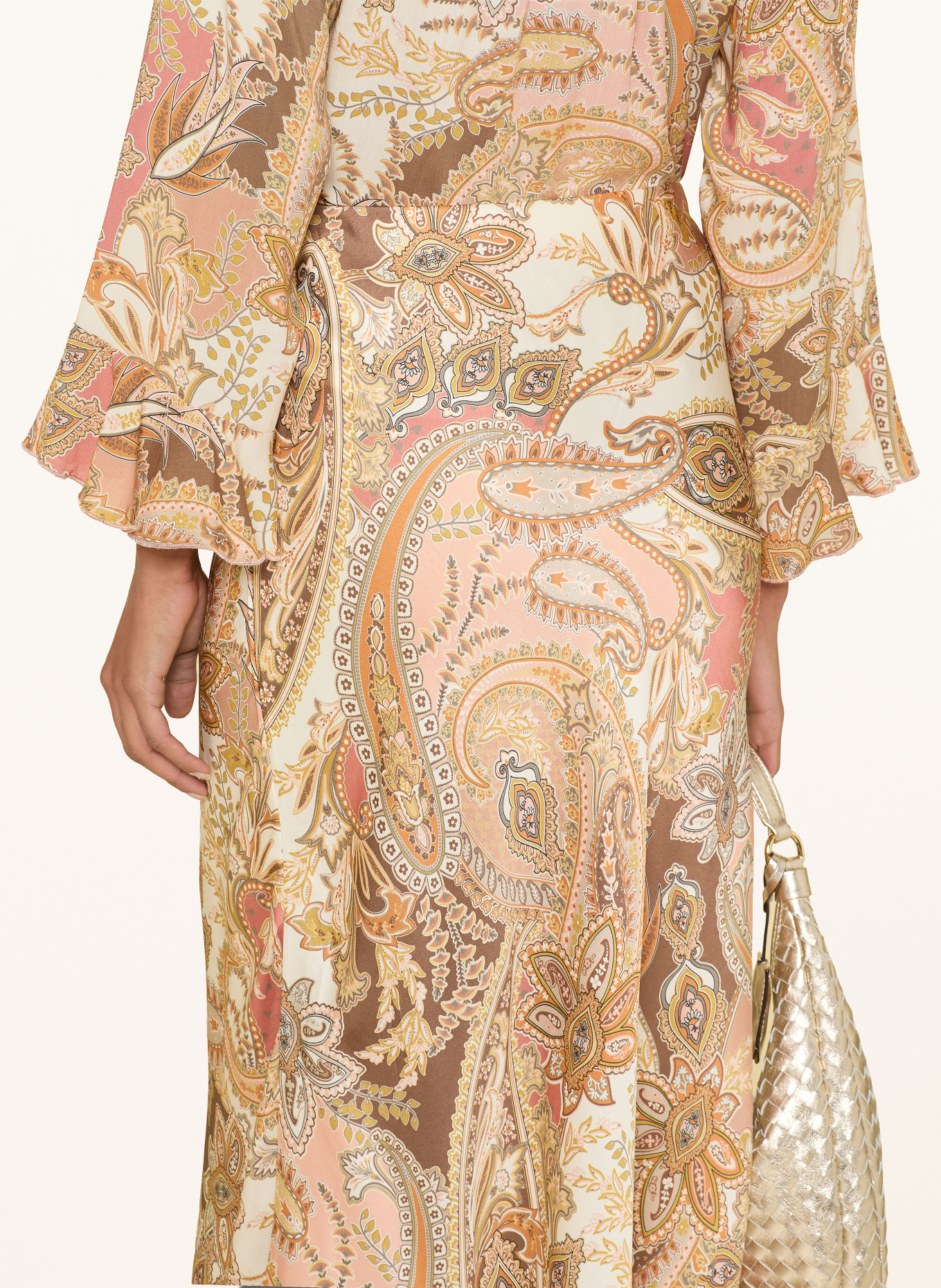 monari Jupe en satin: CRÈME / TAUPE / SAUMON