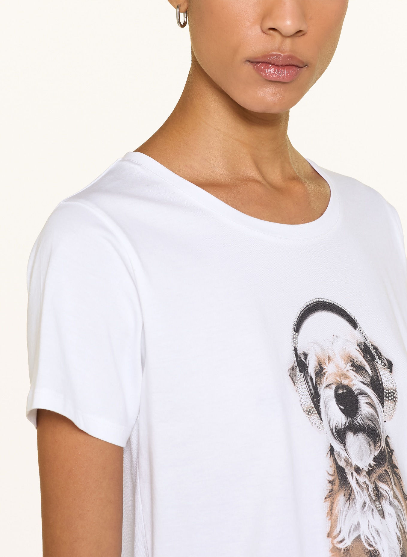 monari T-shirt avec strass: CRÈME