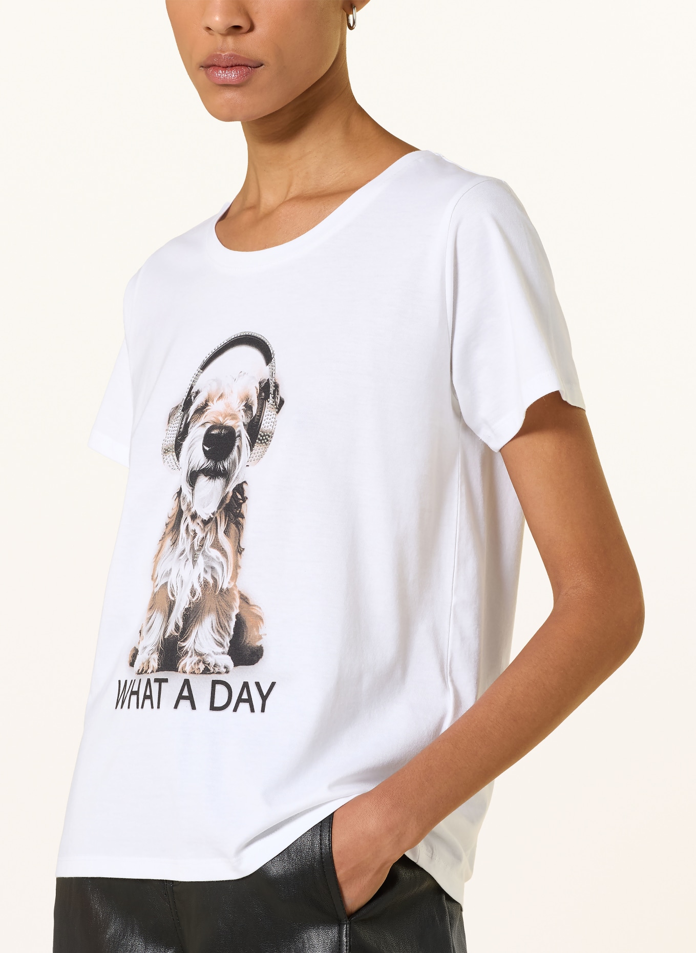 monari T-shirt avec strass: CRÈME