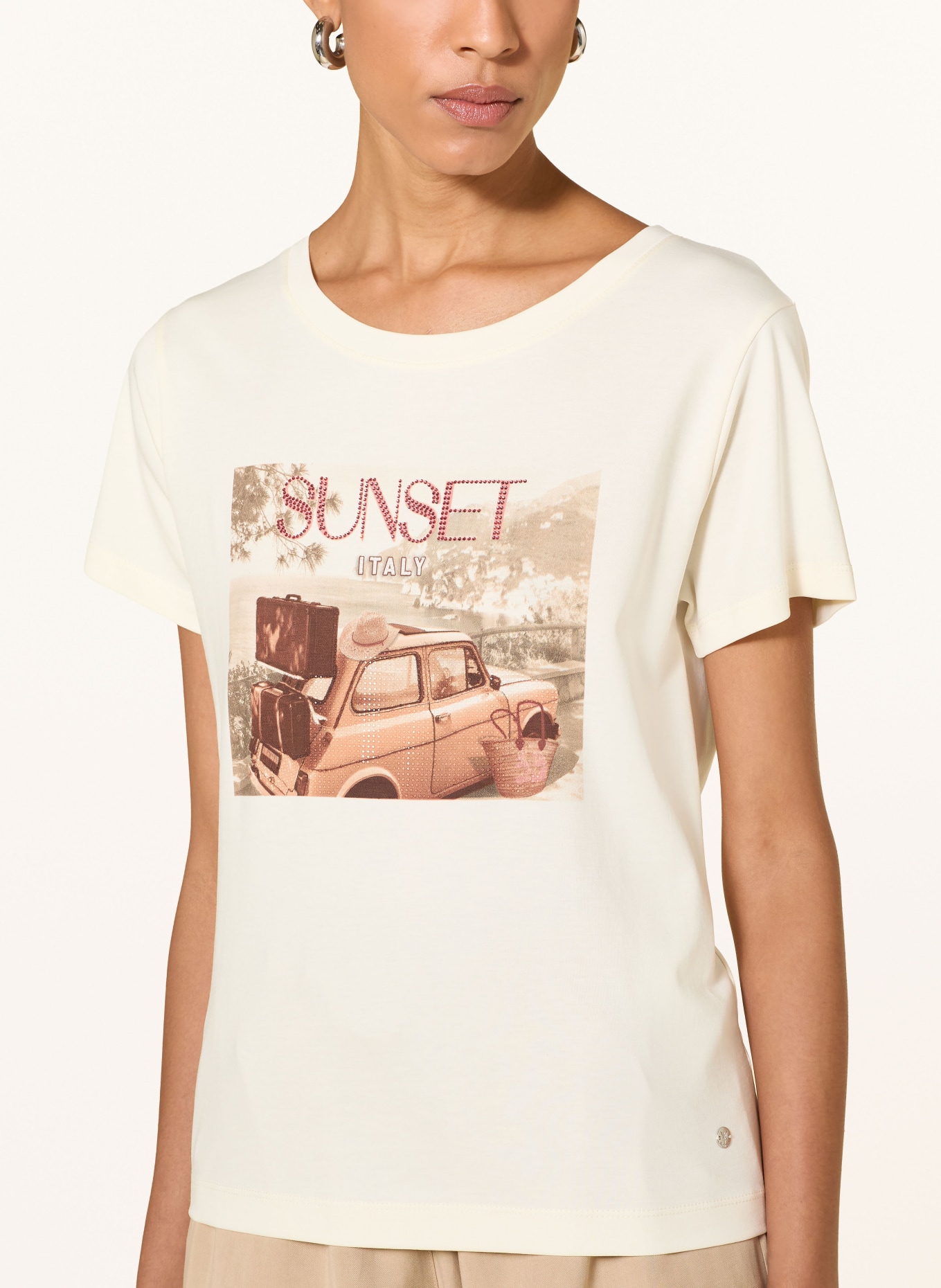 monari T-shirt avec strass: CRÈME