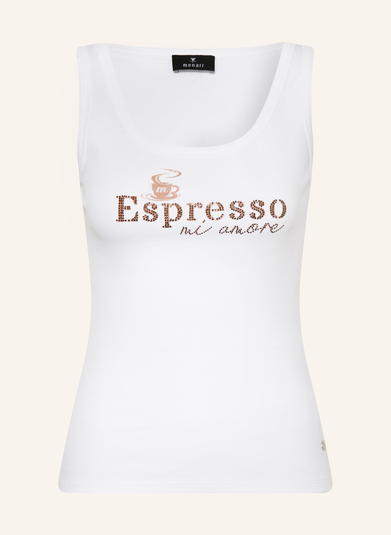 monari Haut orné de strass: BLANC / MARRON