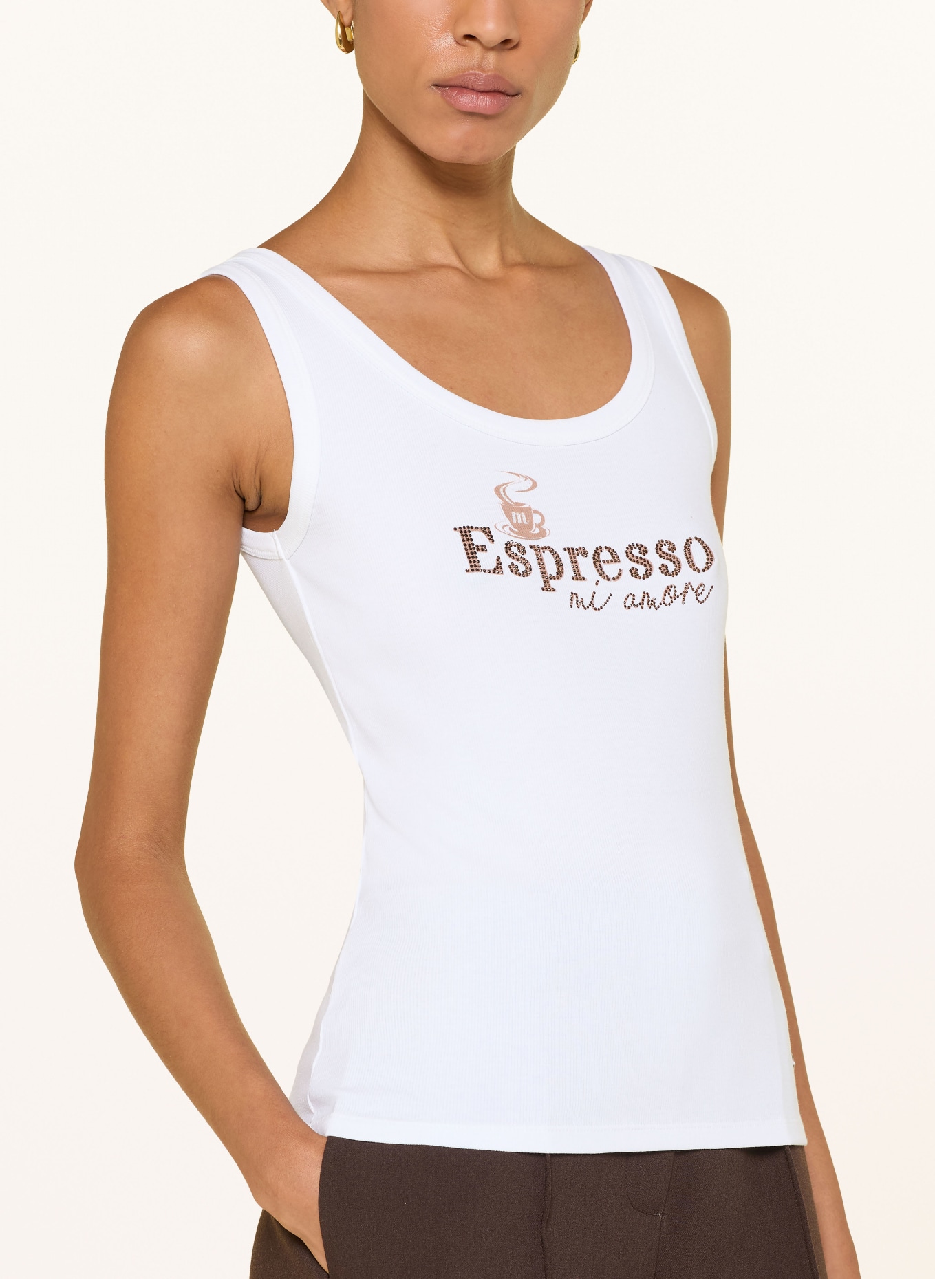 monari Haut orné de strass: BLANC / MARRON