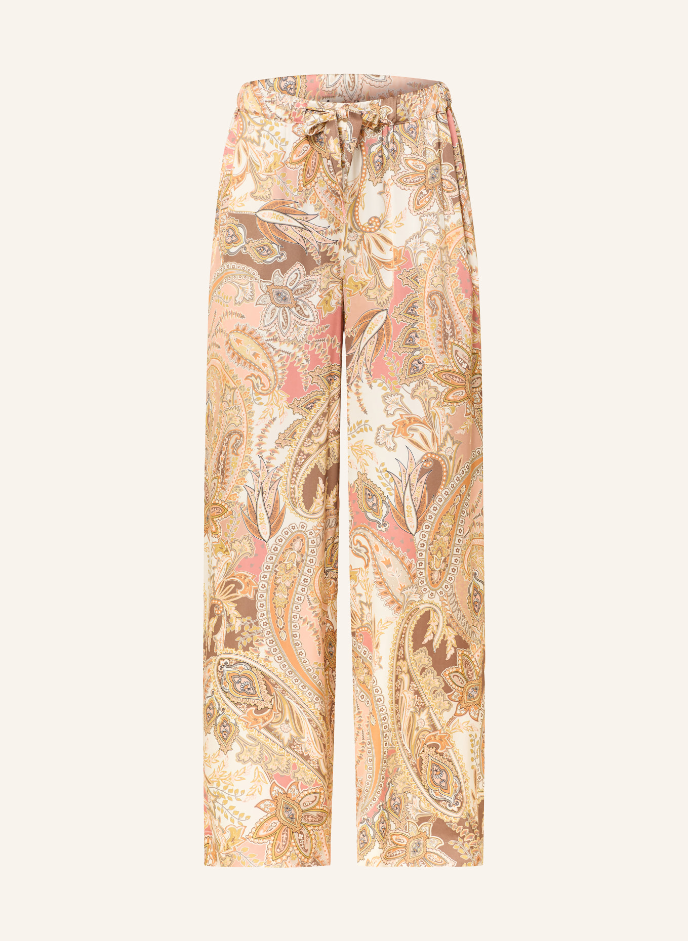 monari Pantalon Marlene en satin: ORANGE FONCÉ / OR ROSÉ / MARRON