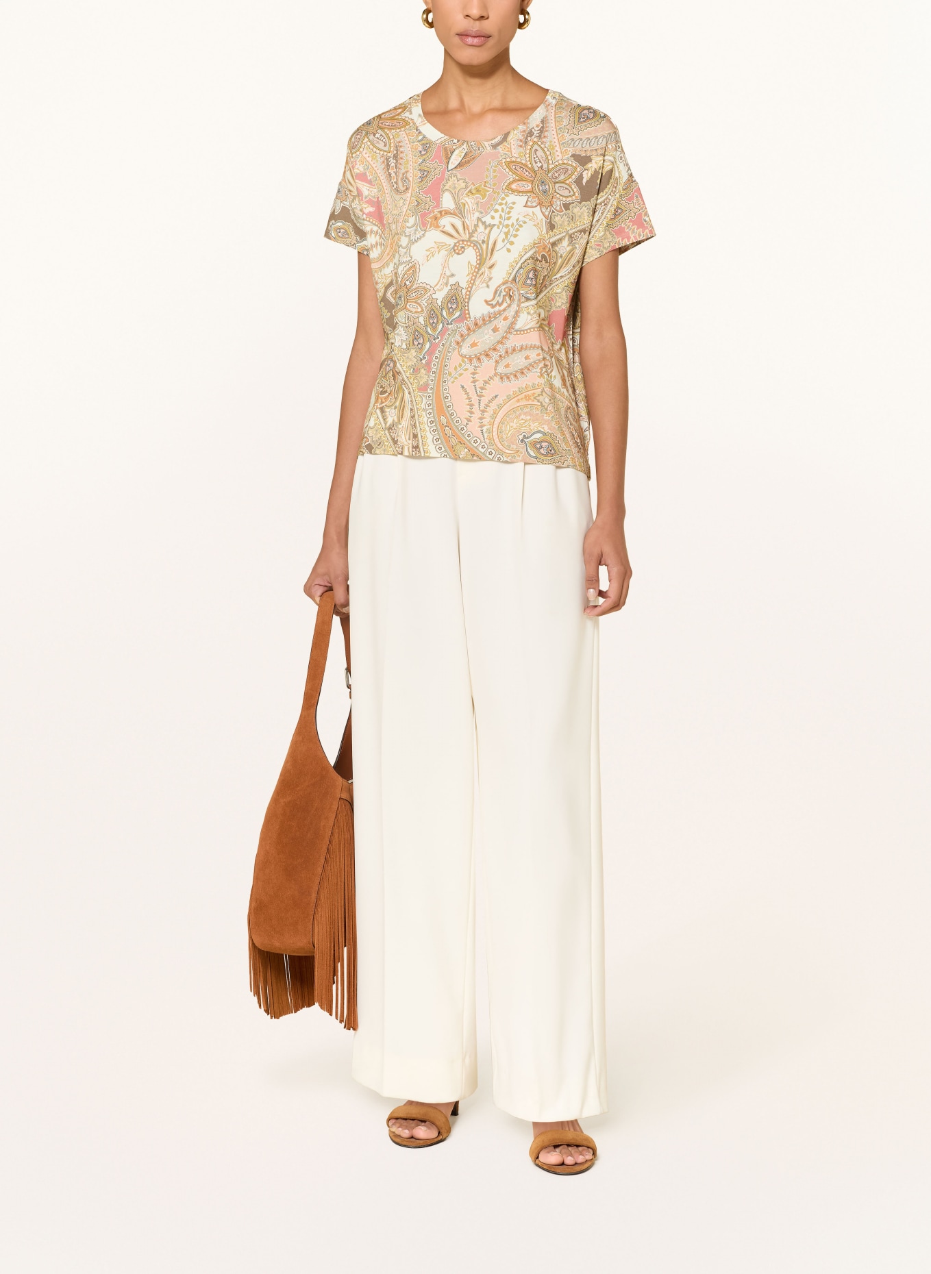 monari T-shirt: CRÈME / TAUPE / SAUMON