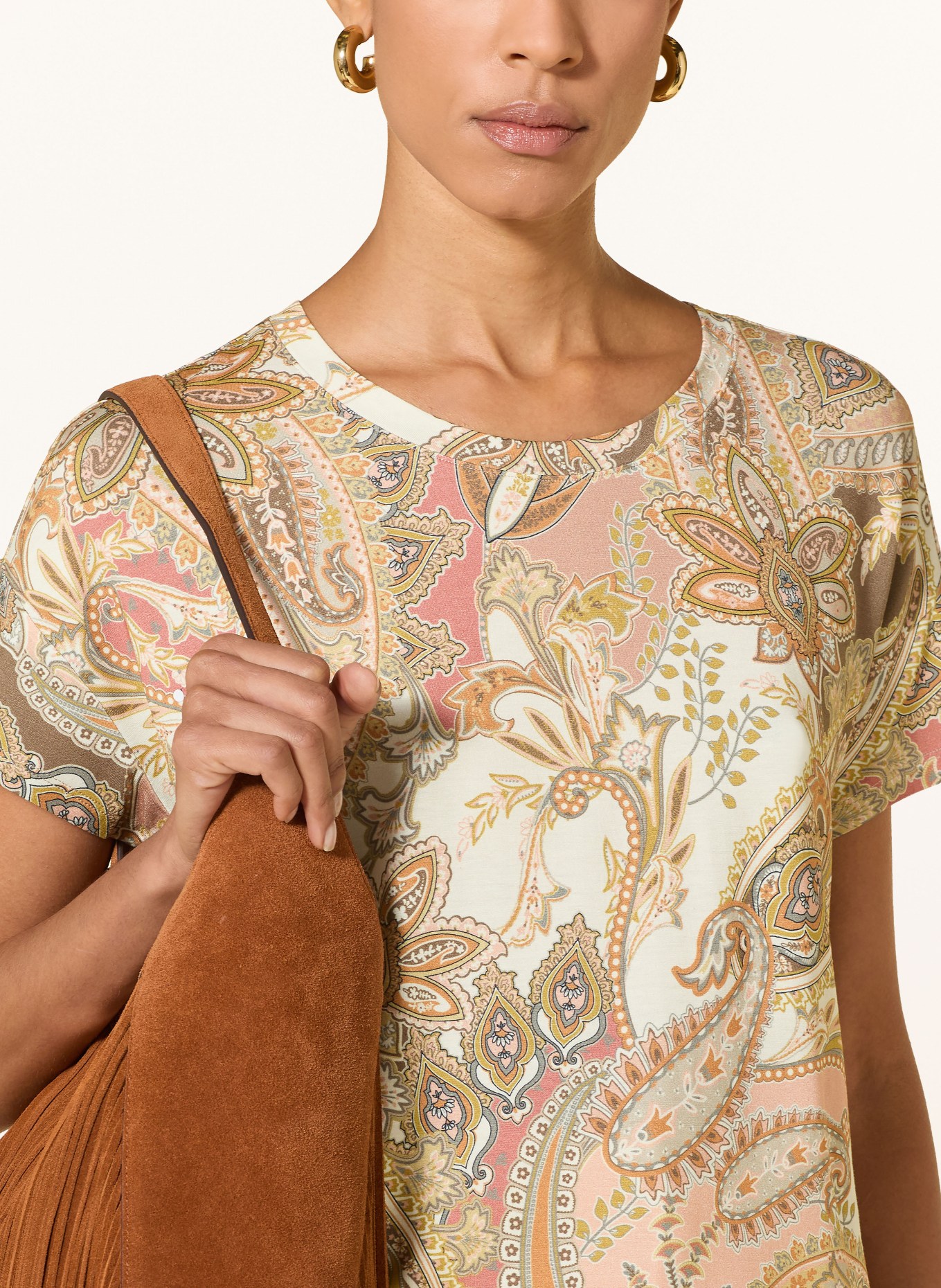 monari T-shirt: CRÈME / TAUPE / SAUMON