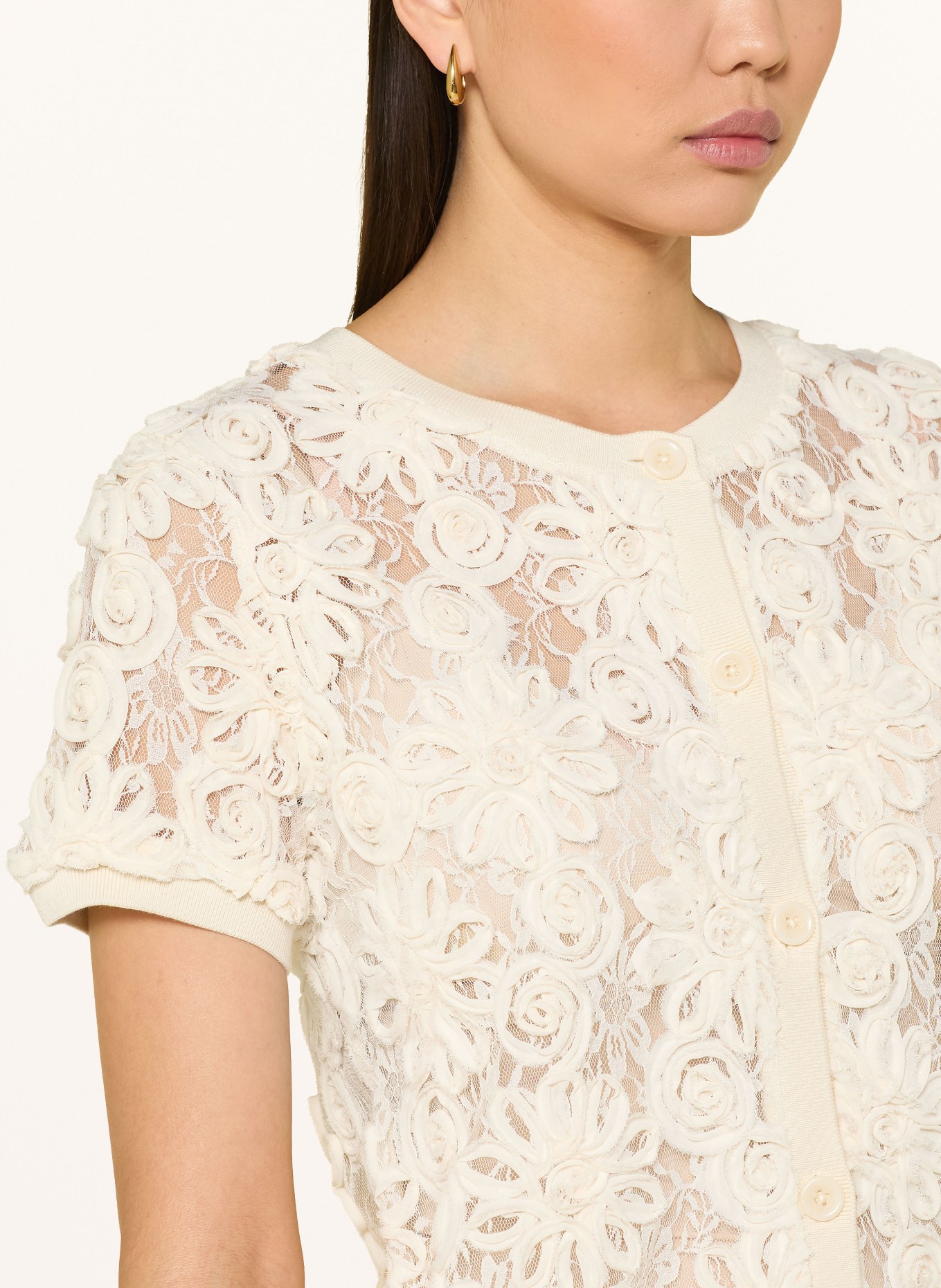 monari Cardigan en dentelle: CRÈME