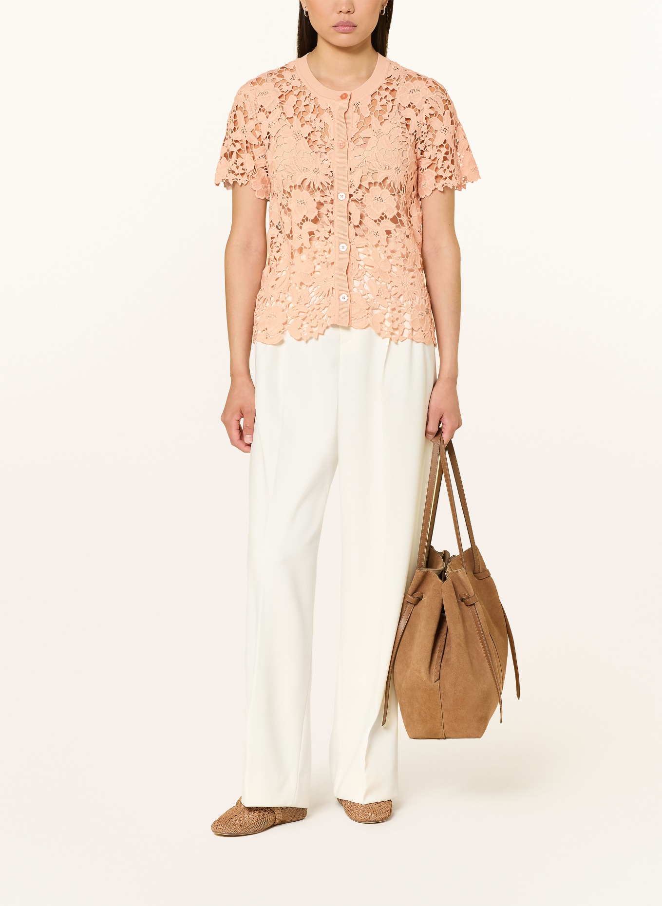 monari Cardigan en dentelle: ROSE CLAIR