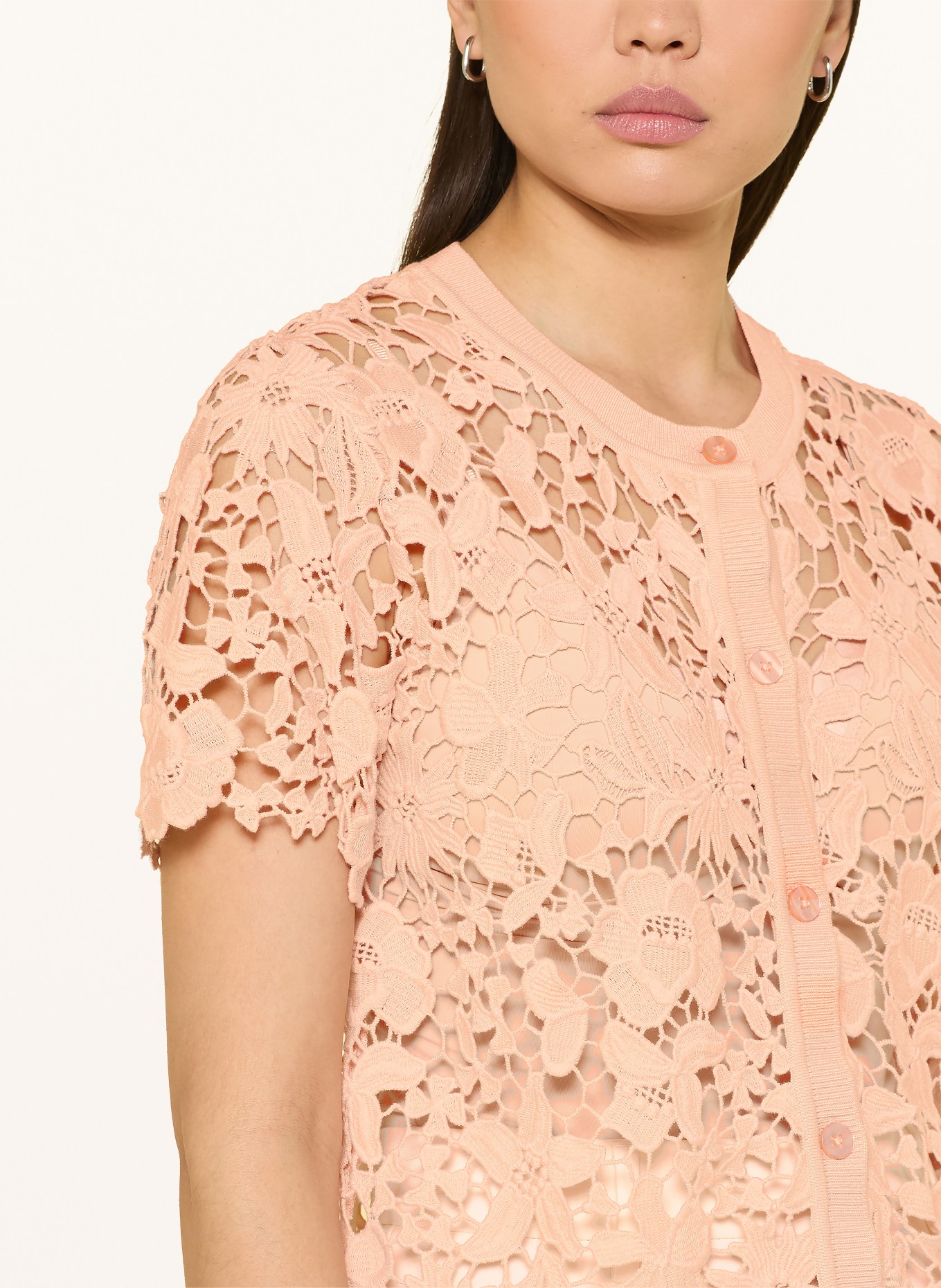 monari Cardigan en dentelle: ROSE CLAIR