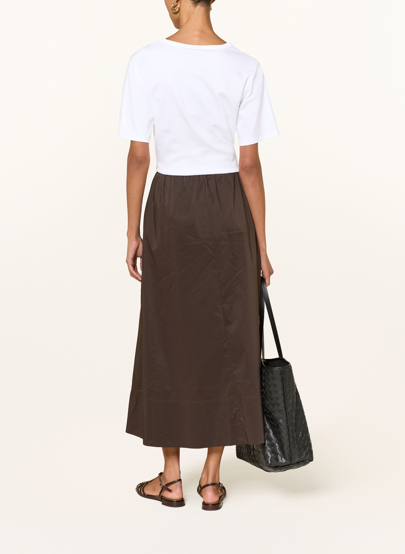 monari T-shirt avec strass: BLANC / MARRON