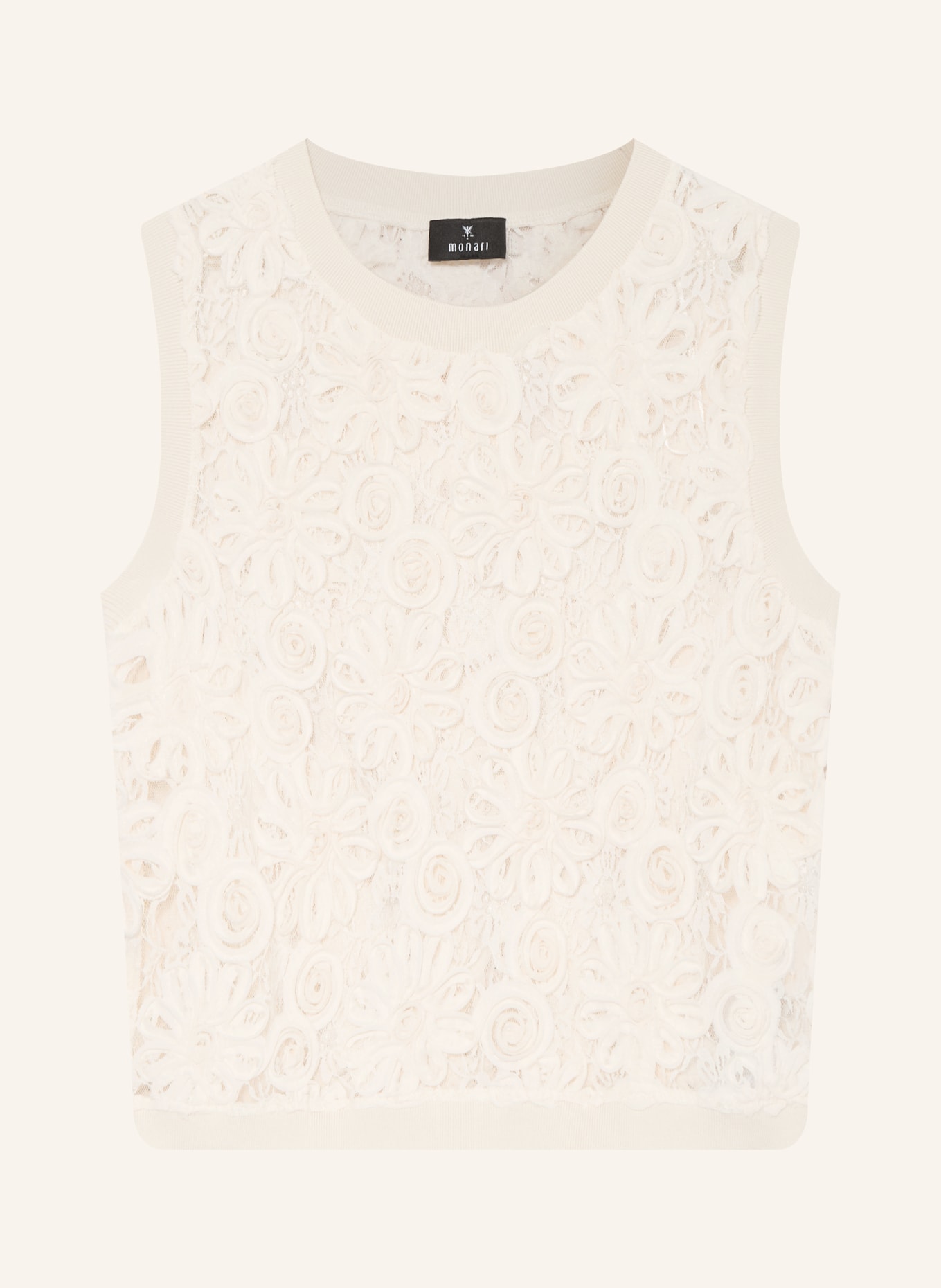 monari Top en dentelle: CRÈME