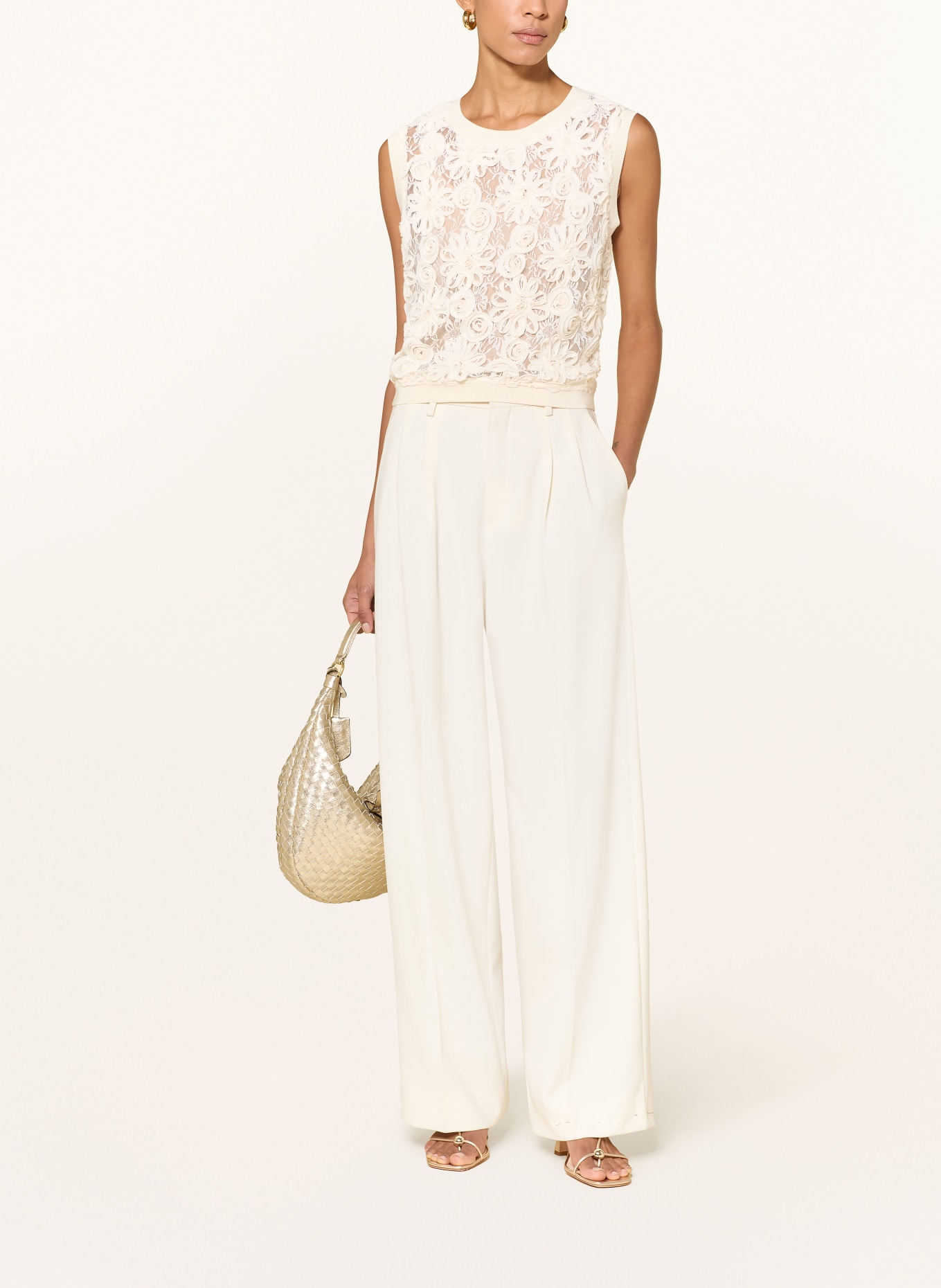 monari Top en dentelle: CRÈME