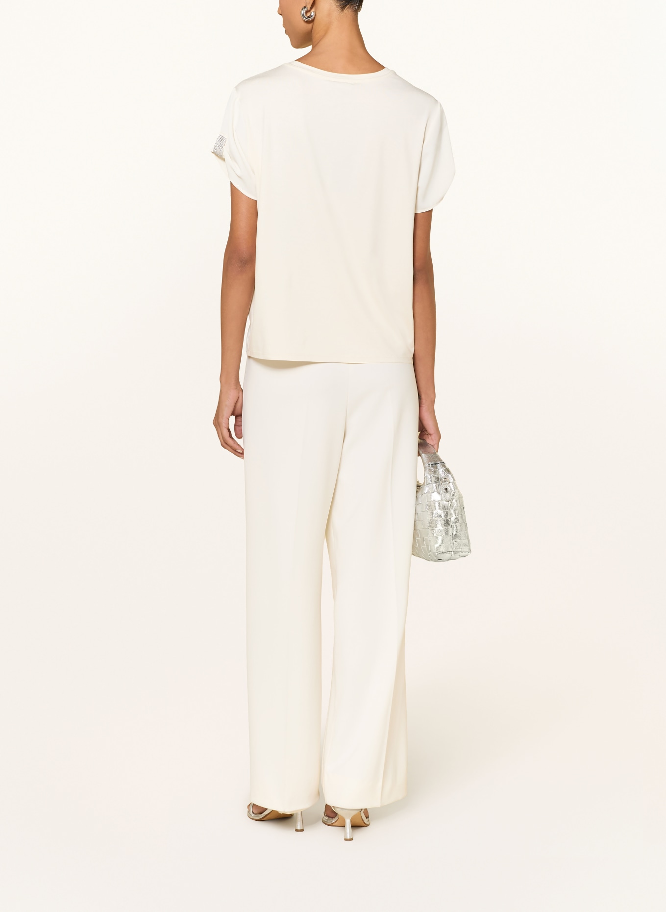 monari T-shirt chemisier avec strass: CRÈME