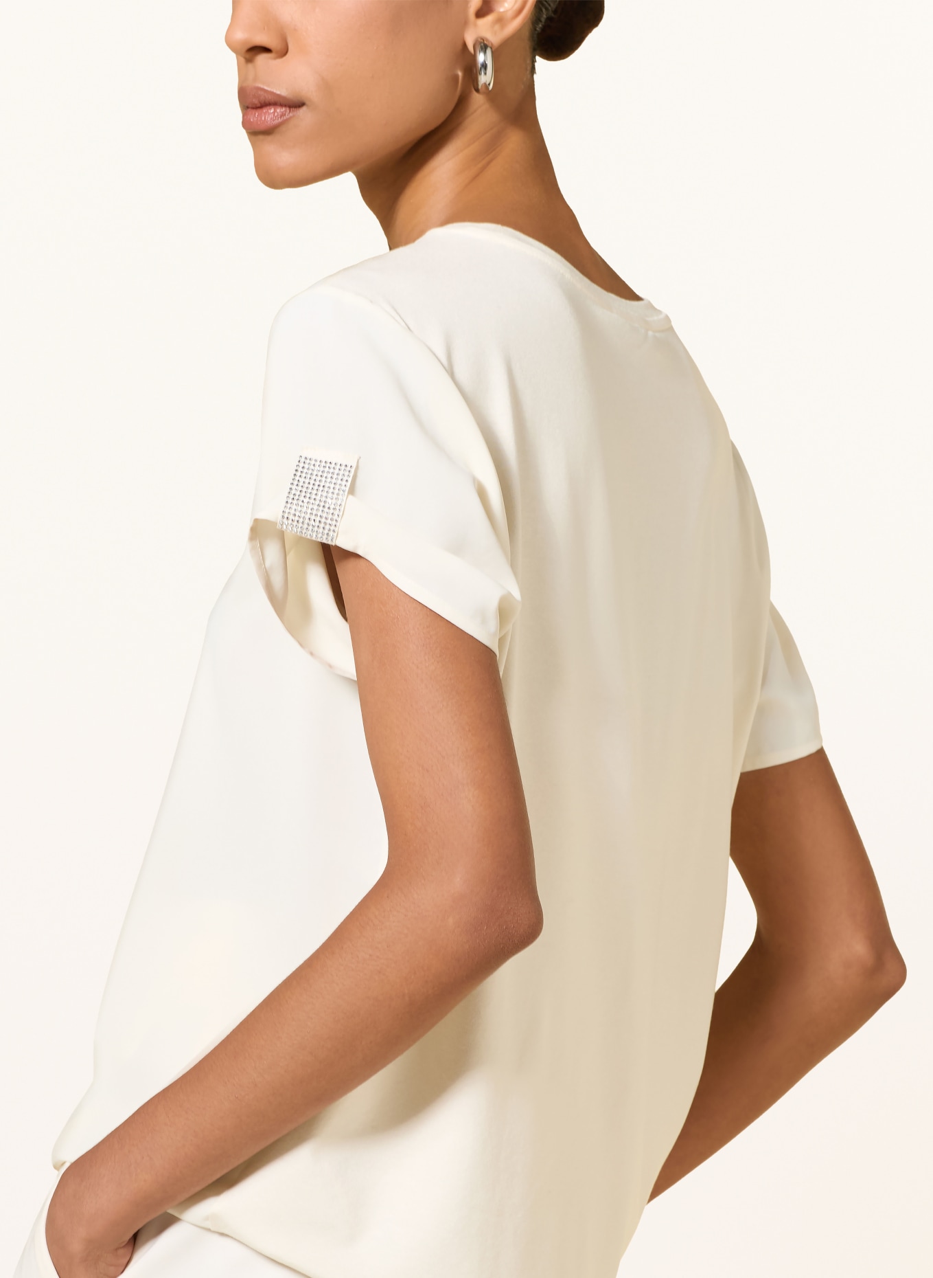 monari T-shirt chemisier avec strass: CRÈME
