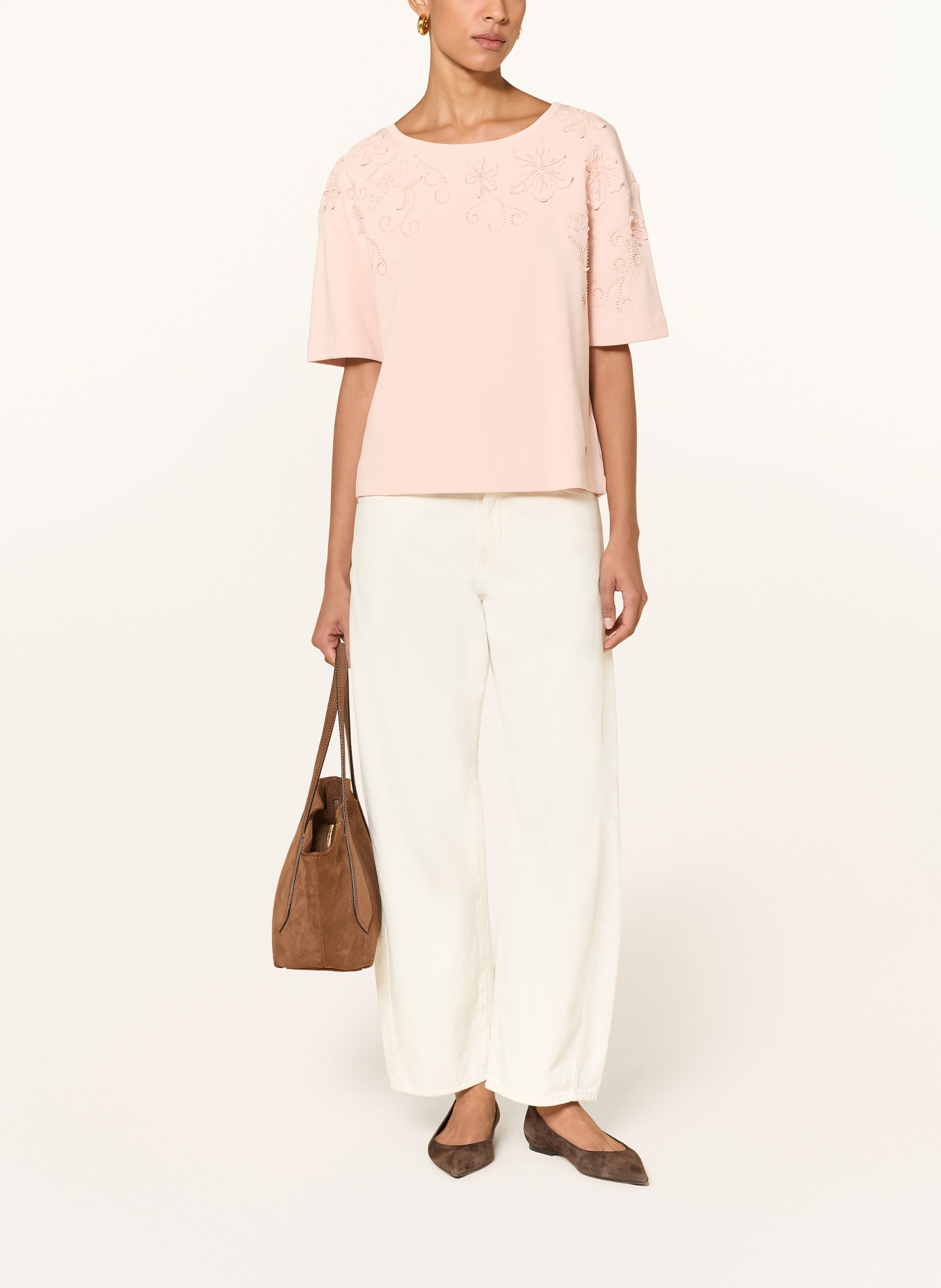 monari Sweat-shirt avec perles décoratives: ROSE CLAIR