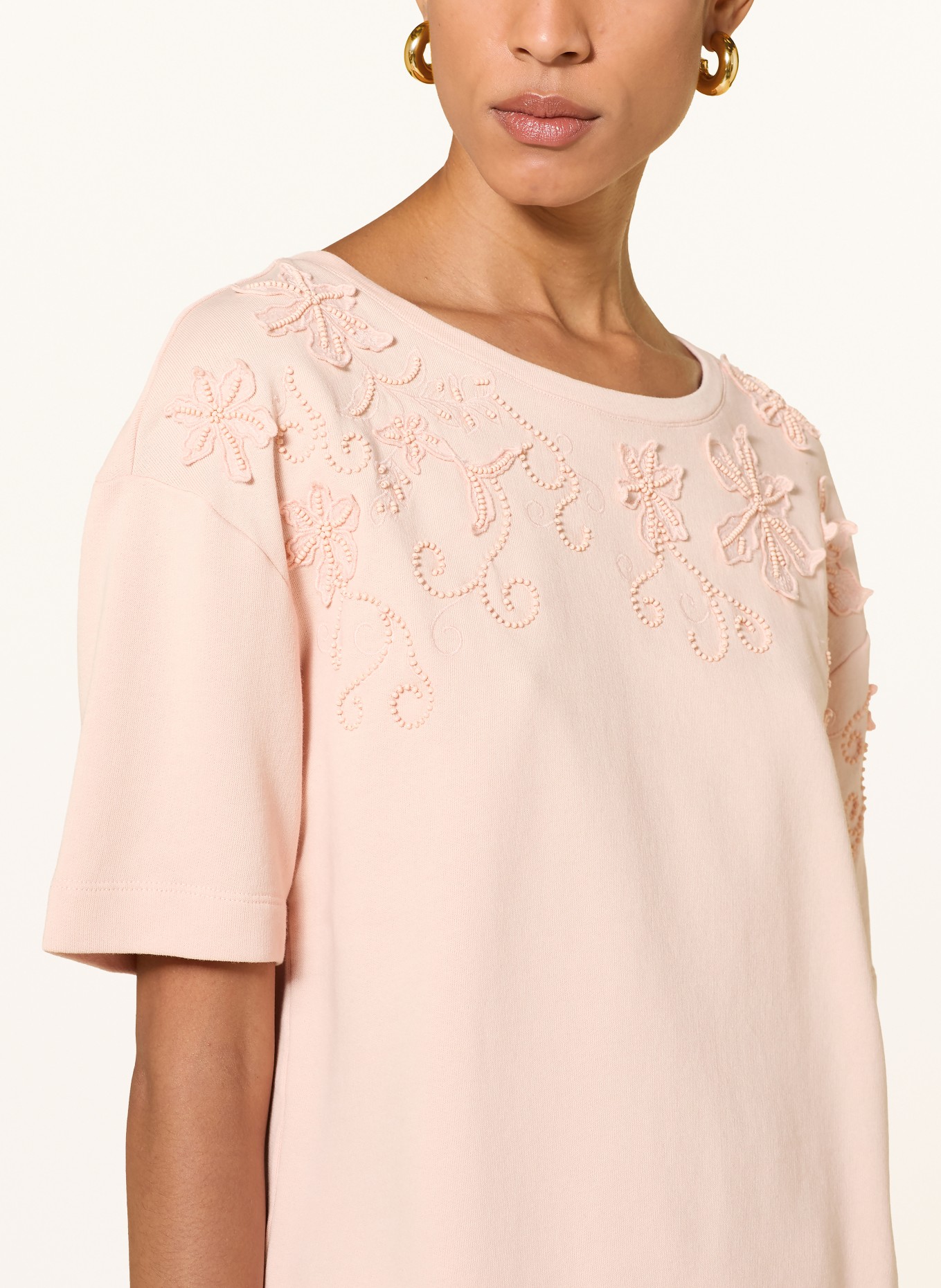 monari Sweat-shirt avec perles décoratives: ROSE CLAIR