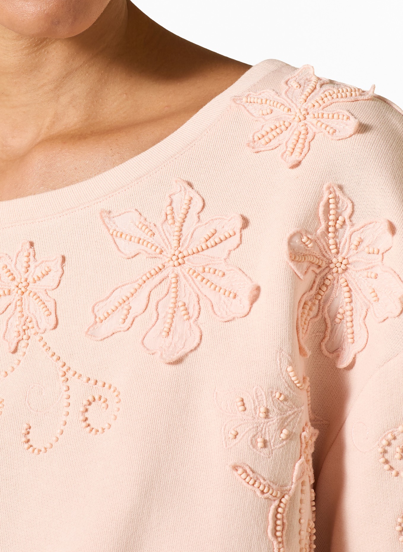 monari Sweat-shirt avec perles décoratives: ROSE CLAIR