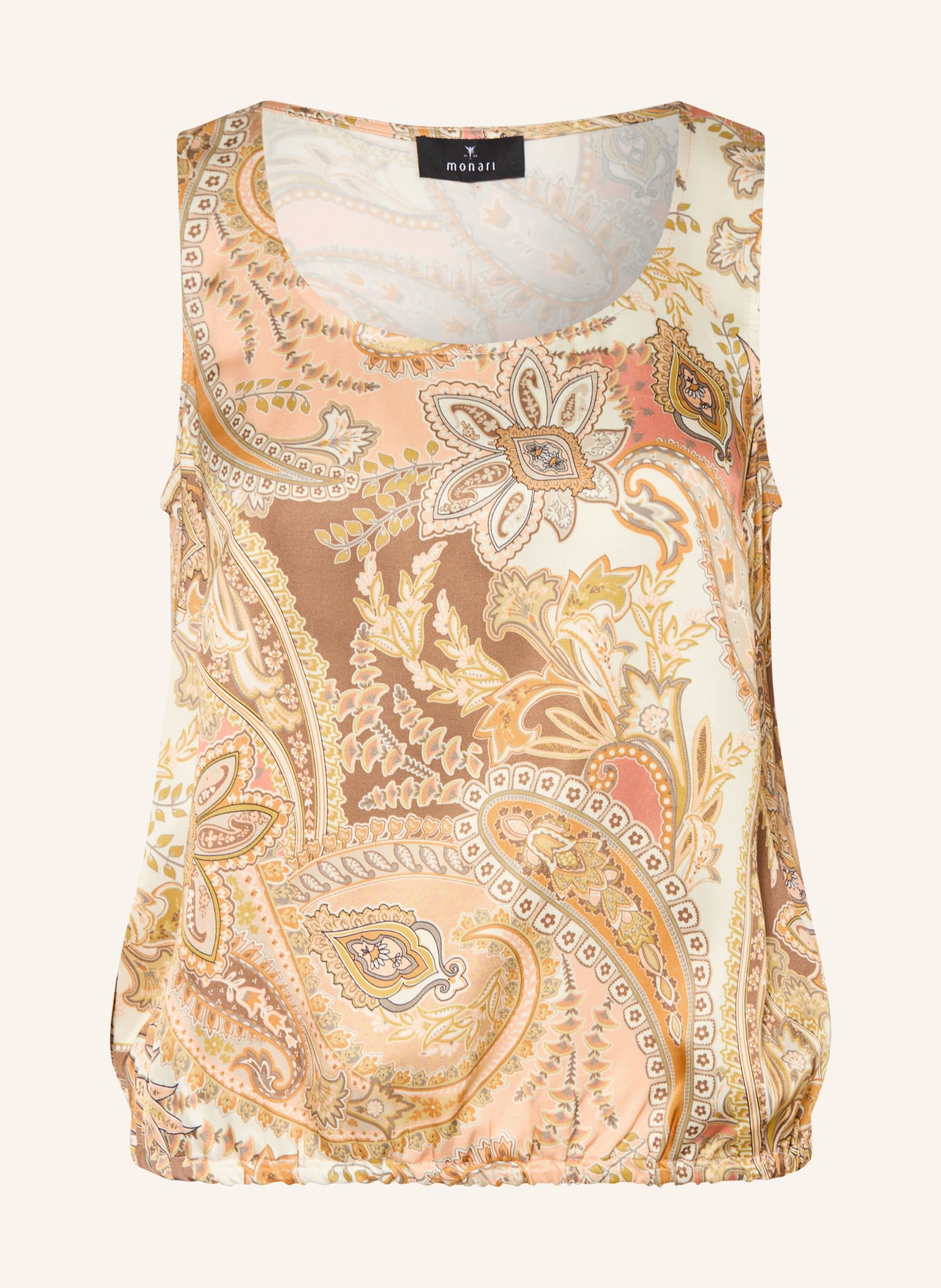 monari Haut chemisier en satin: CRÈME / TAUPE / SAUMON