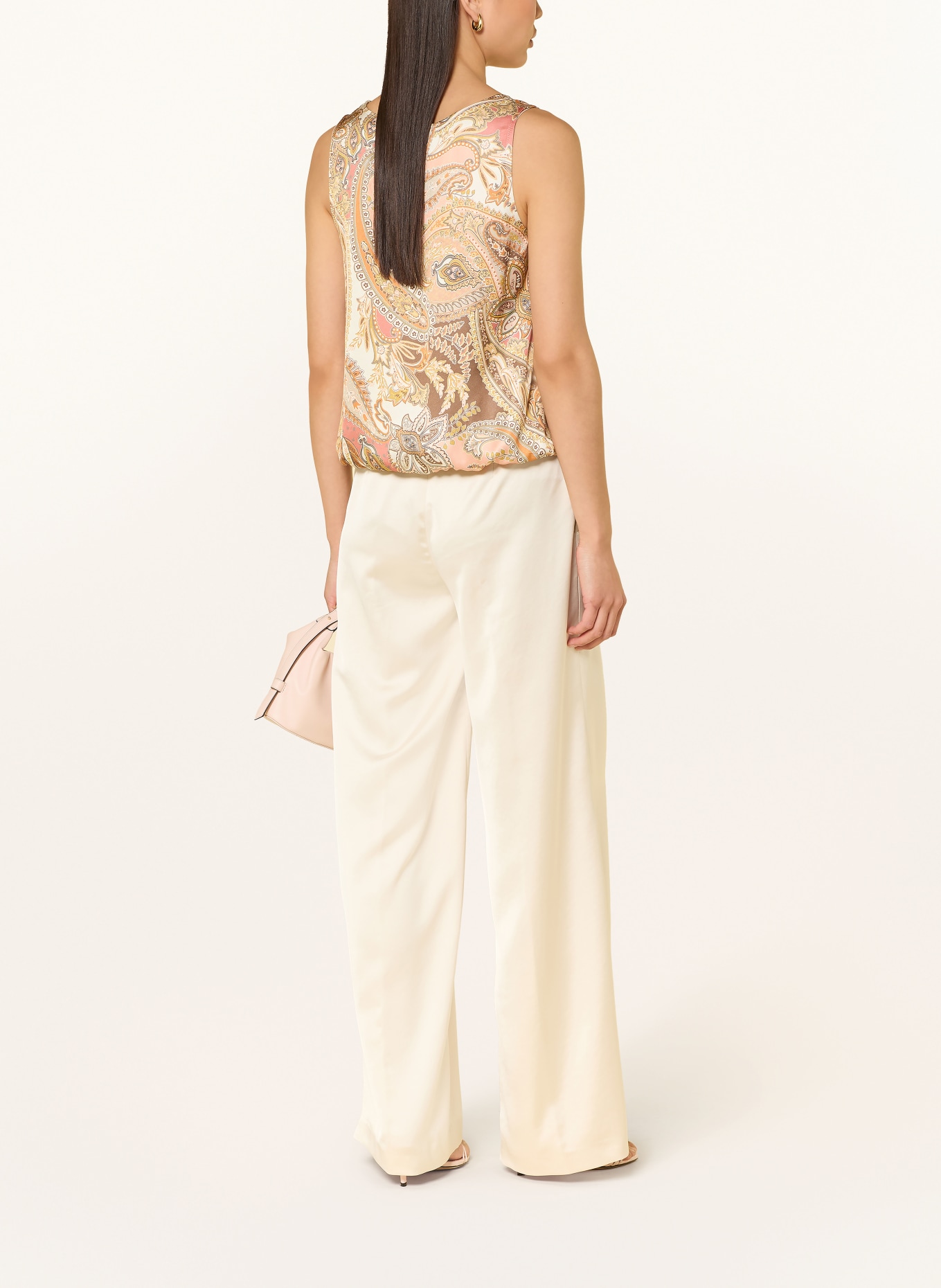 monari Haut chemisier en satin: CRÈME / TAUPE / SAUMON