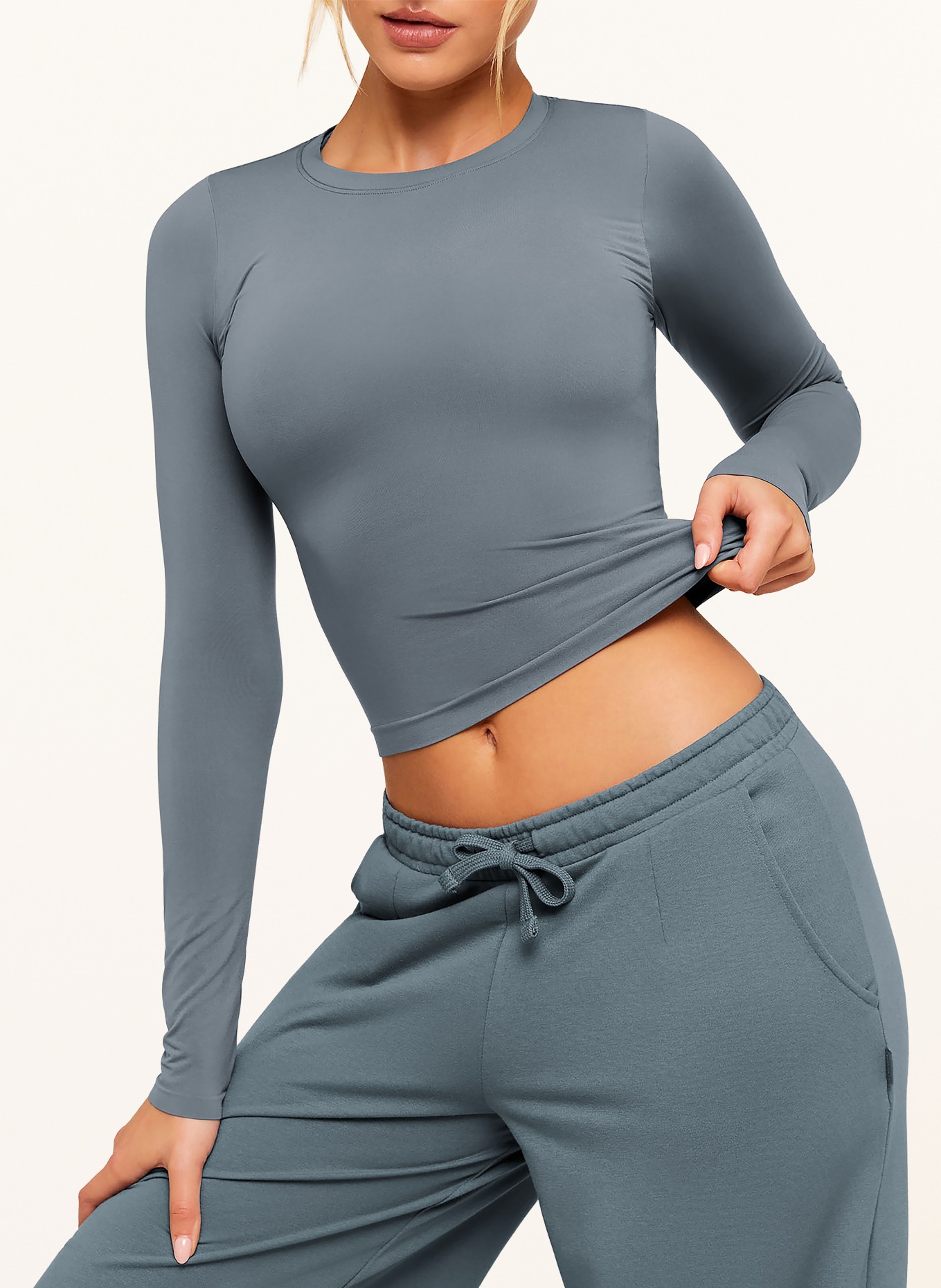 GYMSHARK Longsleeve 40GG PERFECT: DUNKELGRAU