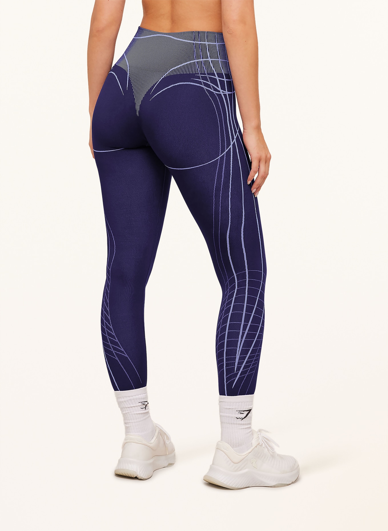 GYMSHARK Tights APEX SEAMLESS: DUNKELLILA / HELLBLAU
