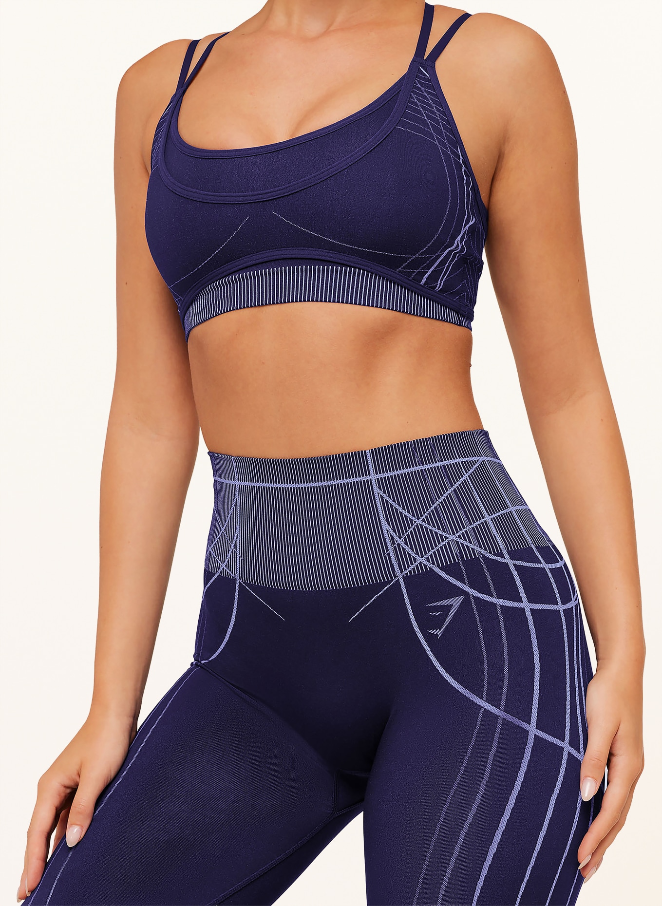 GYMSHARK Tights APEX SEAMLESS: DUNKELLILA / HELLBLAU