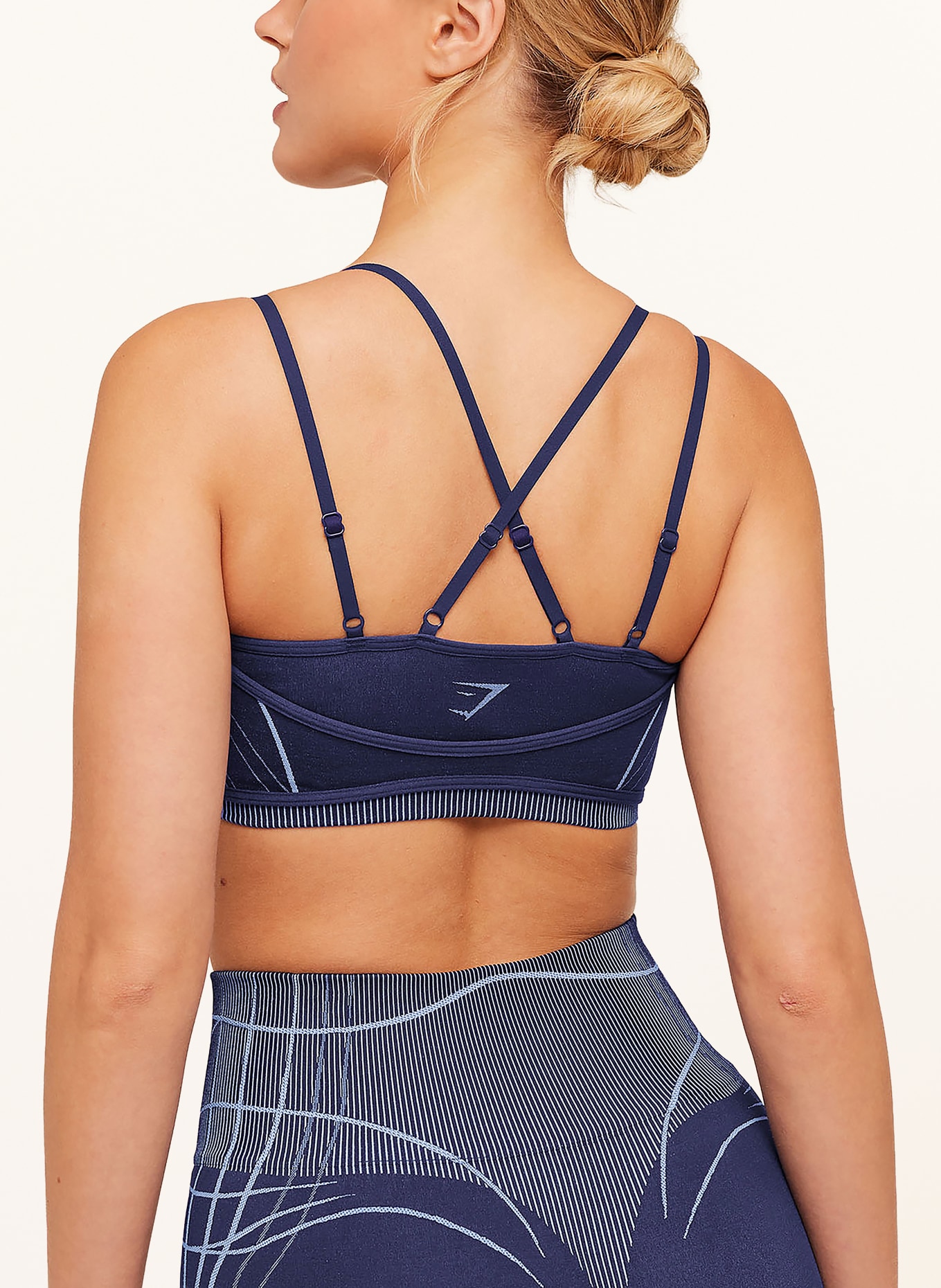 GYMSHARK Sport-BH APEX SEAMLESS: DUNKELBLAU / HELLBLAU