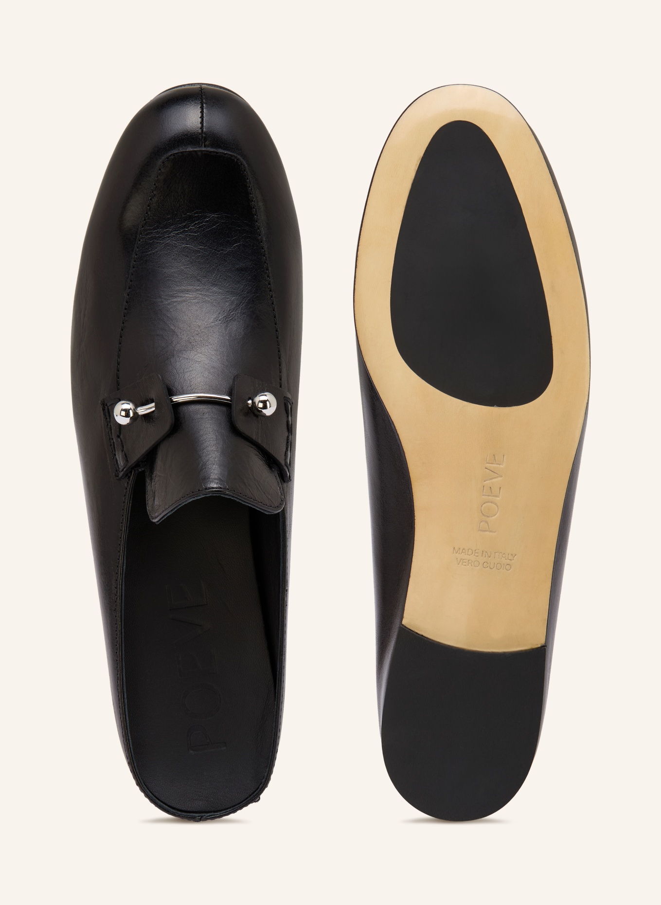 POEVE Mules DEMI: SCHWARZ