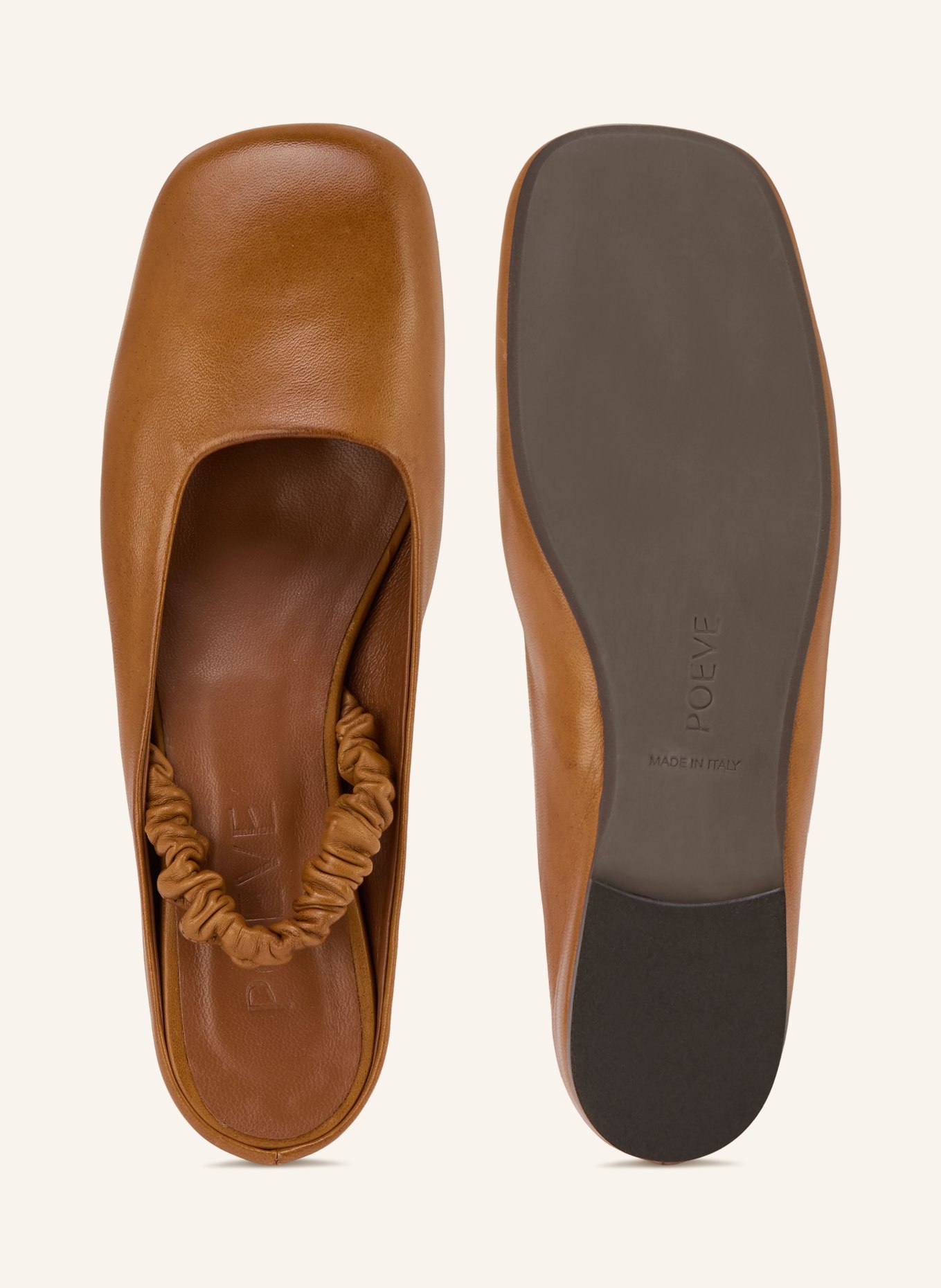 POEVE Ballerines à bride MAUDE: COGNAC