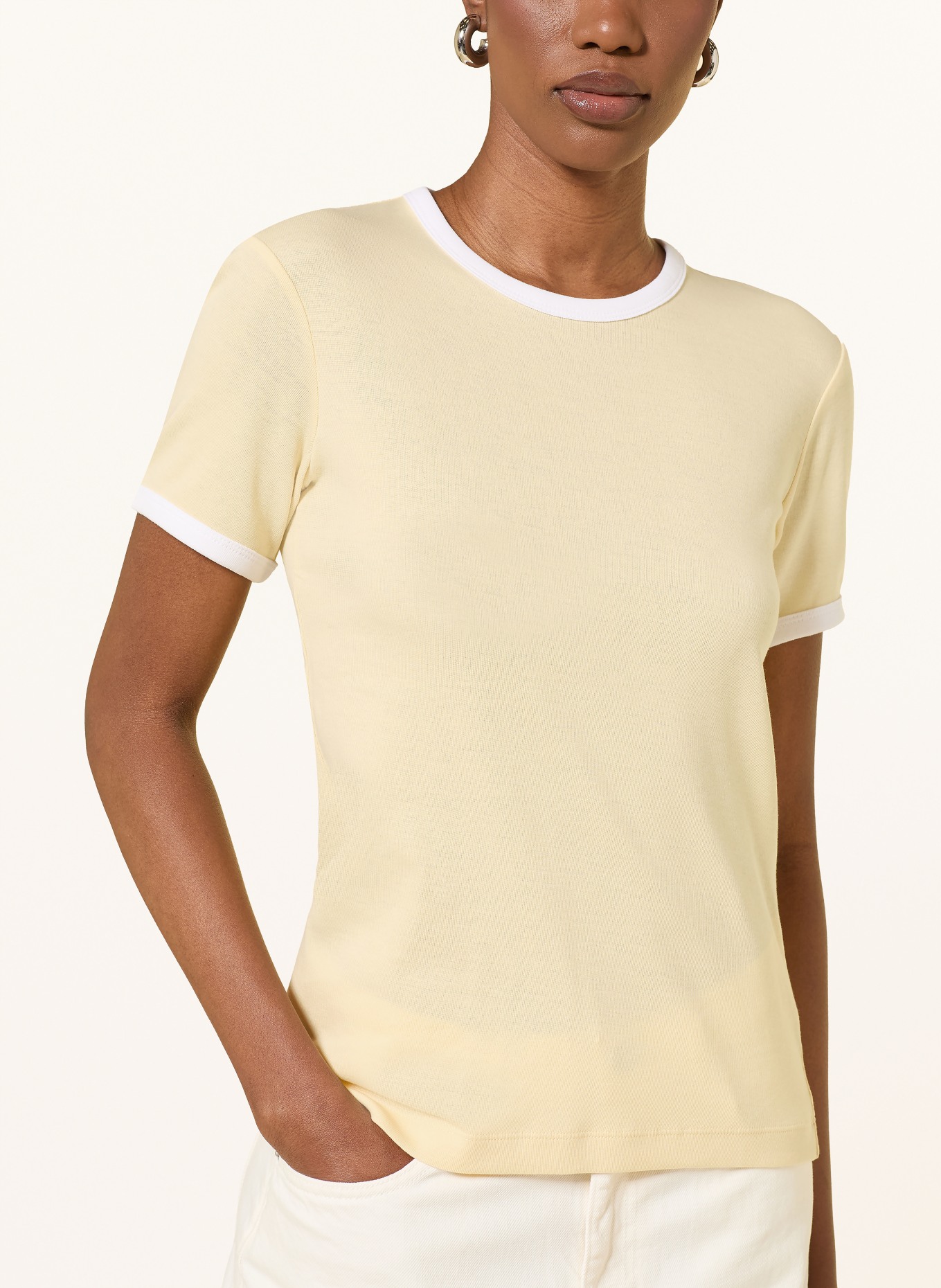 ARKET Koszulka: JASNOŻÓŁTY / BIAŁY