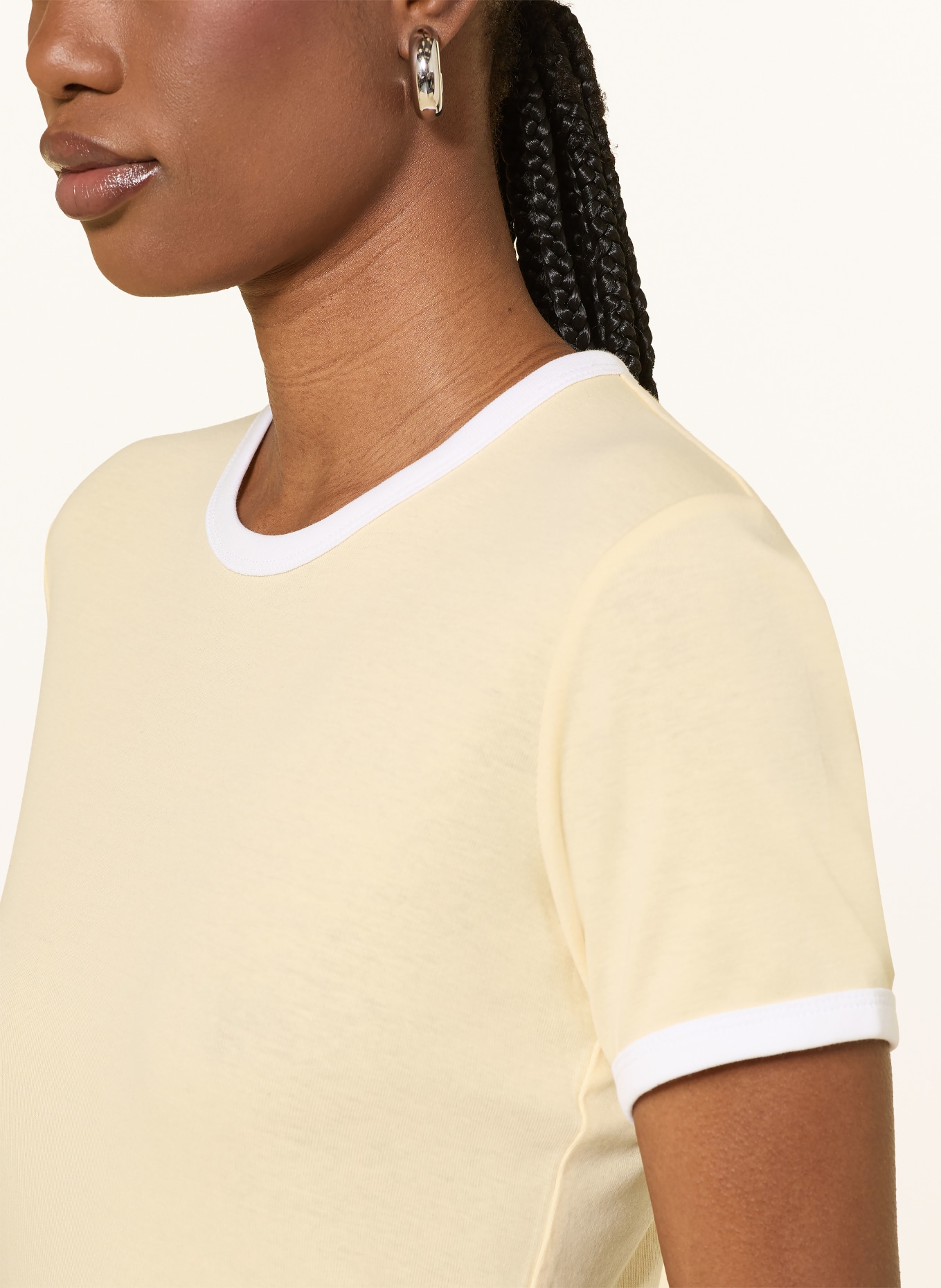 ARKET Koszulka: JASNOŻÓŁTY / BIAŁY