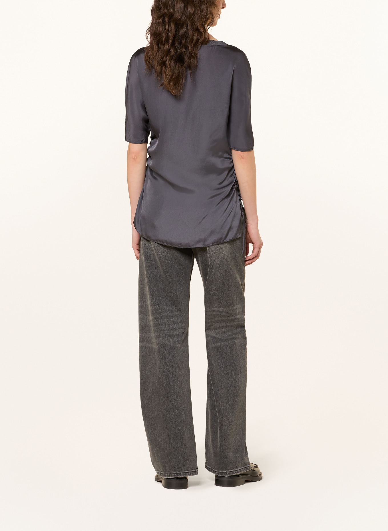 ARKET Bluzka z satyny: CZIEMNOSZARY